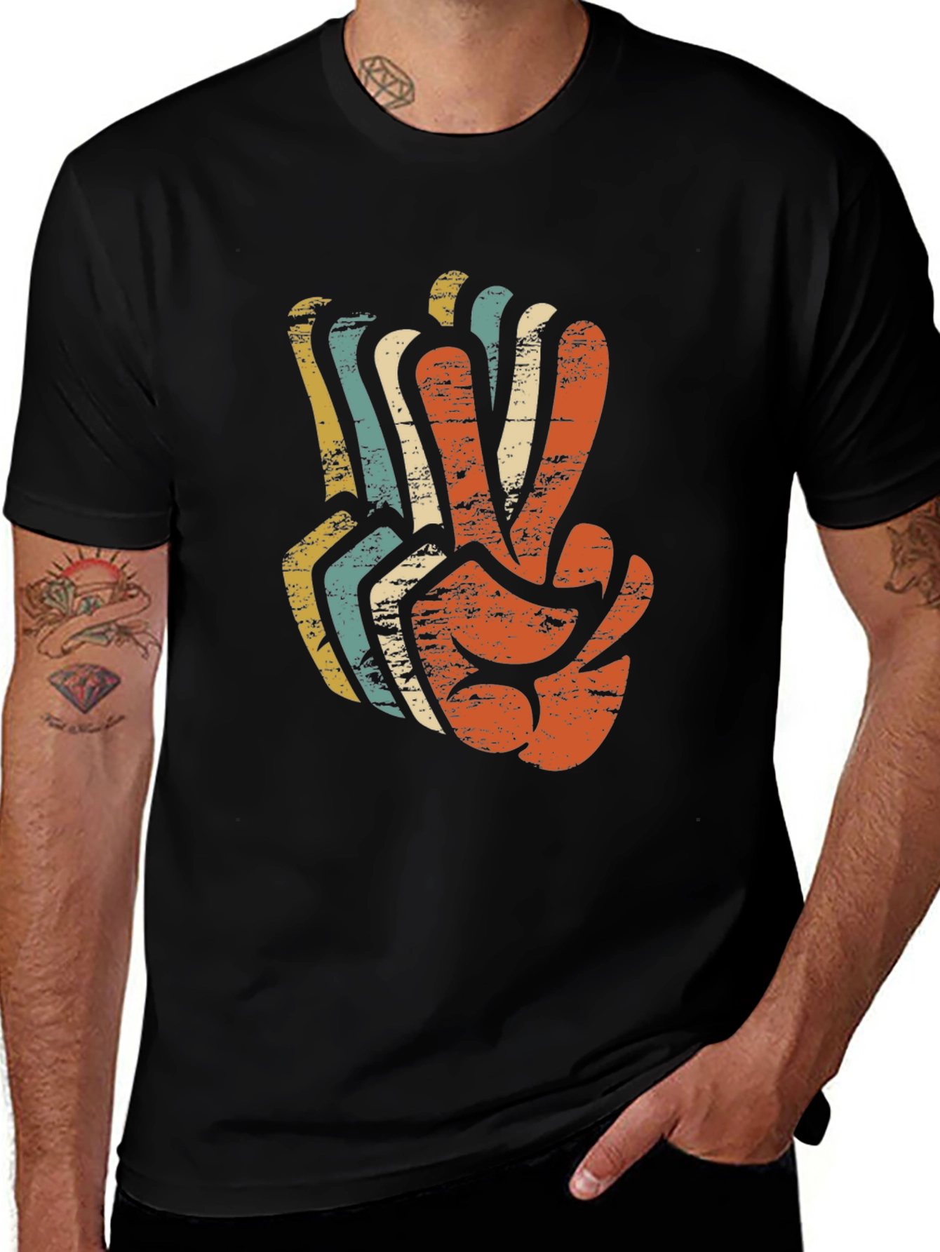 Variant 29 of Retro Peace Sign Graphic T-Shirt