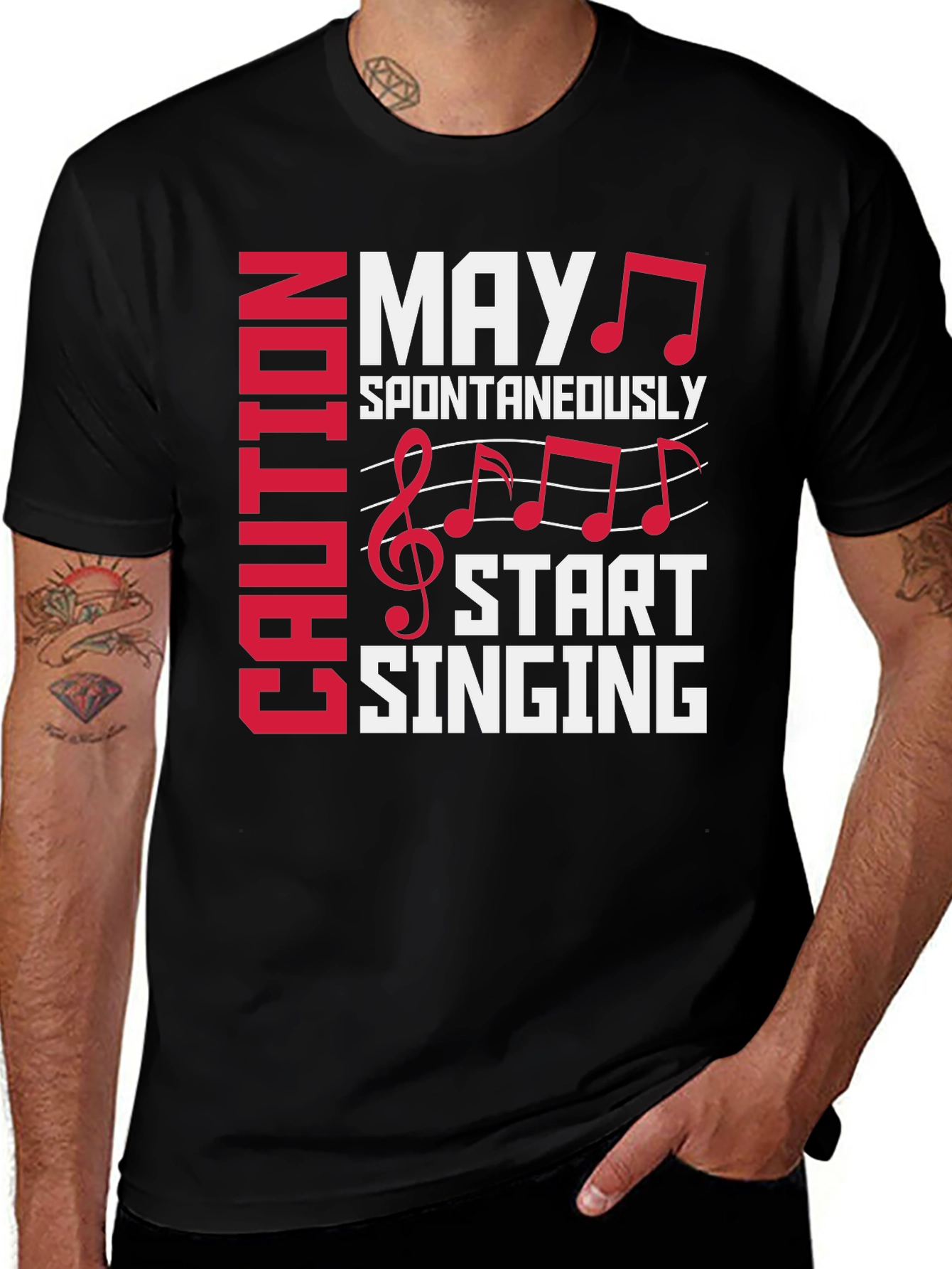 Variant 2 of Caution May Spontaneously Start Singing Graphic Tee
