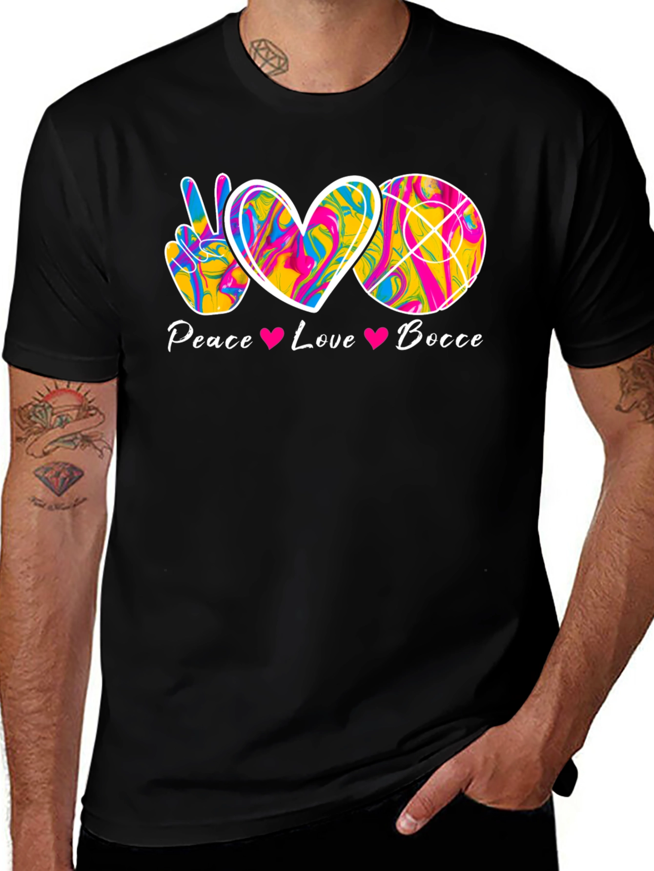 Variant 25 of Peace Love Bocce T-Shirt