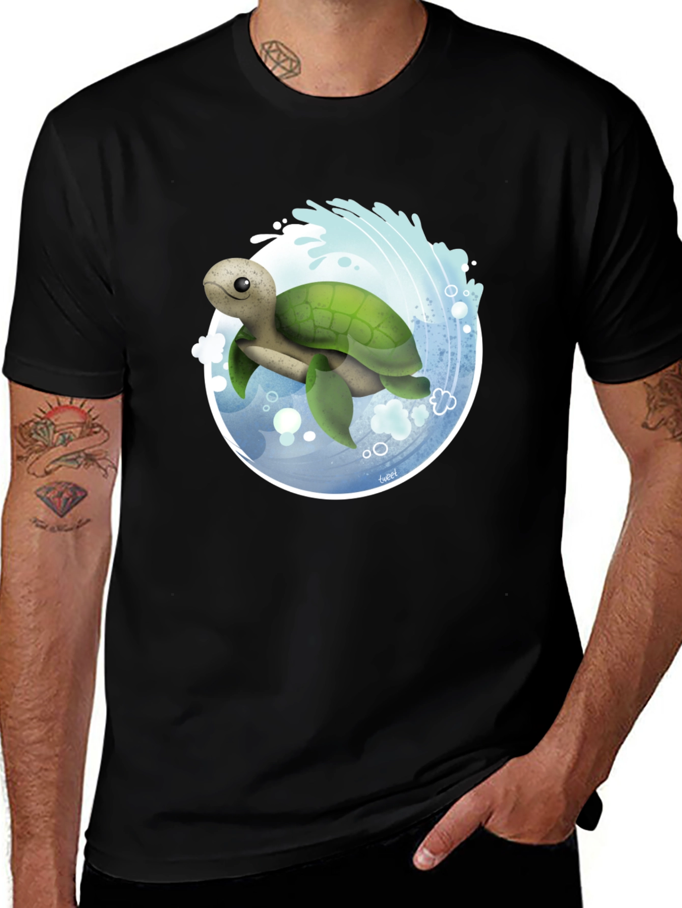 Variant 30 of Turtle Splash T-Shirt - Cute Sea Life Tee