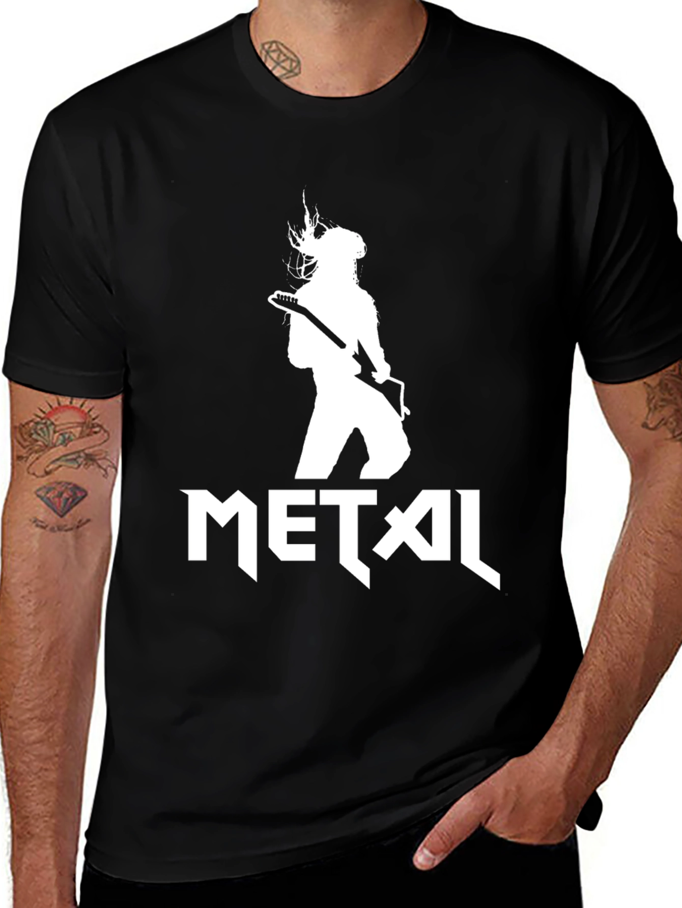 Variant 12 of Metal Guitarist Graphic T-Shirt - Black