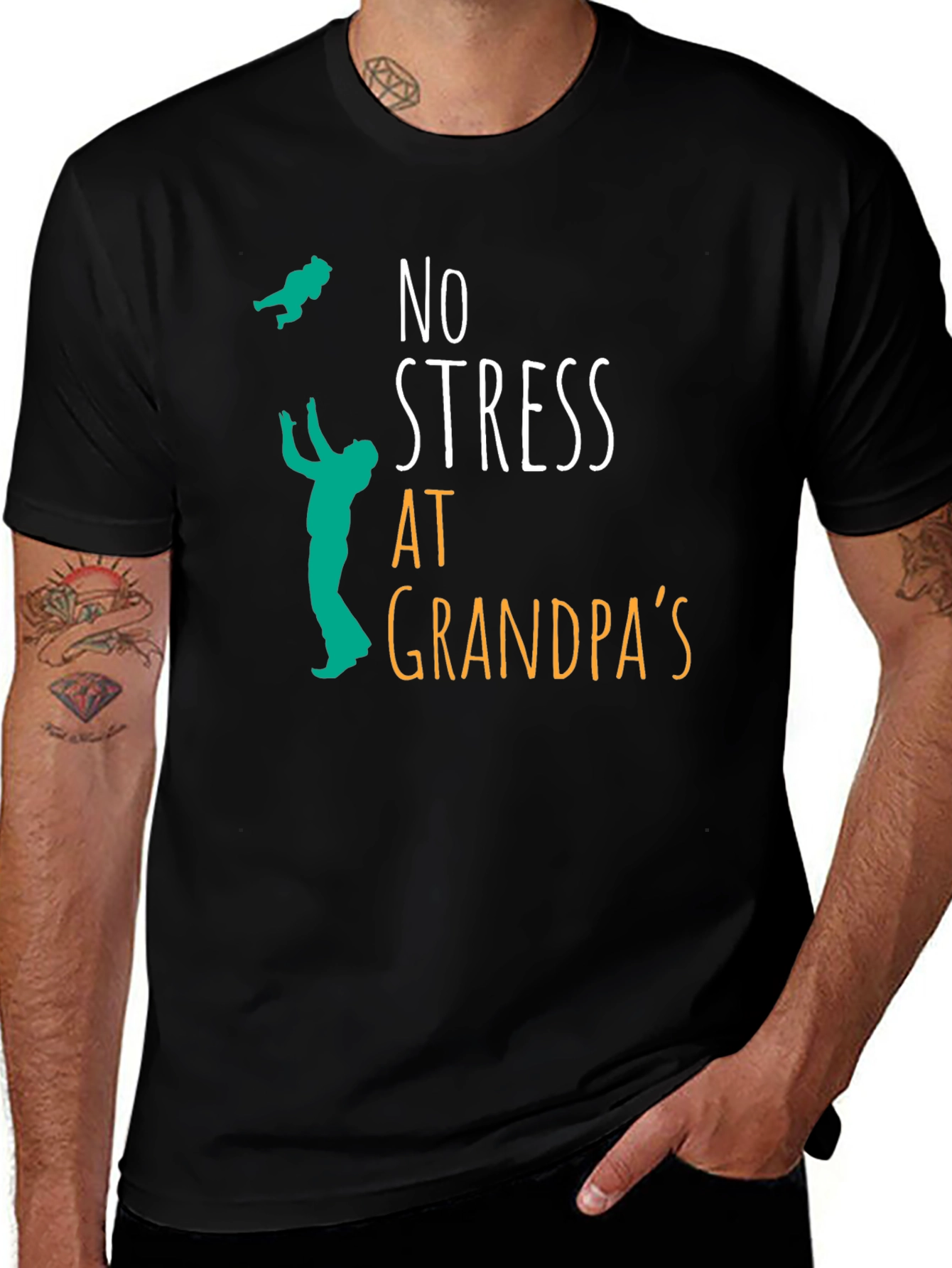 Variant 3 of No Stress at Grandpa's Black Tee