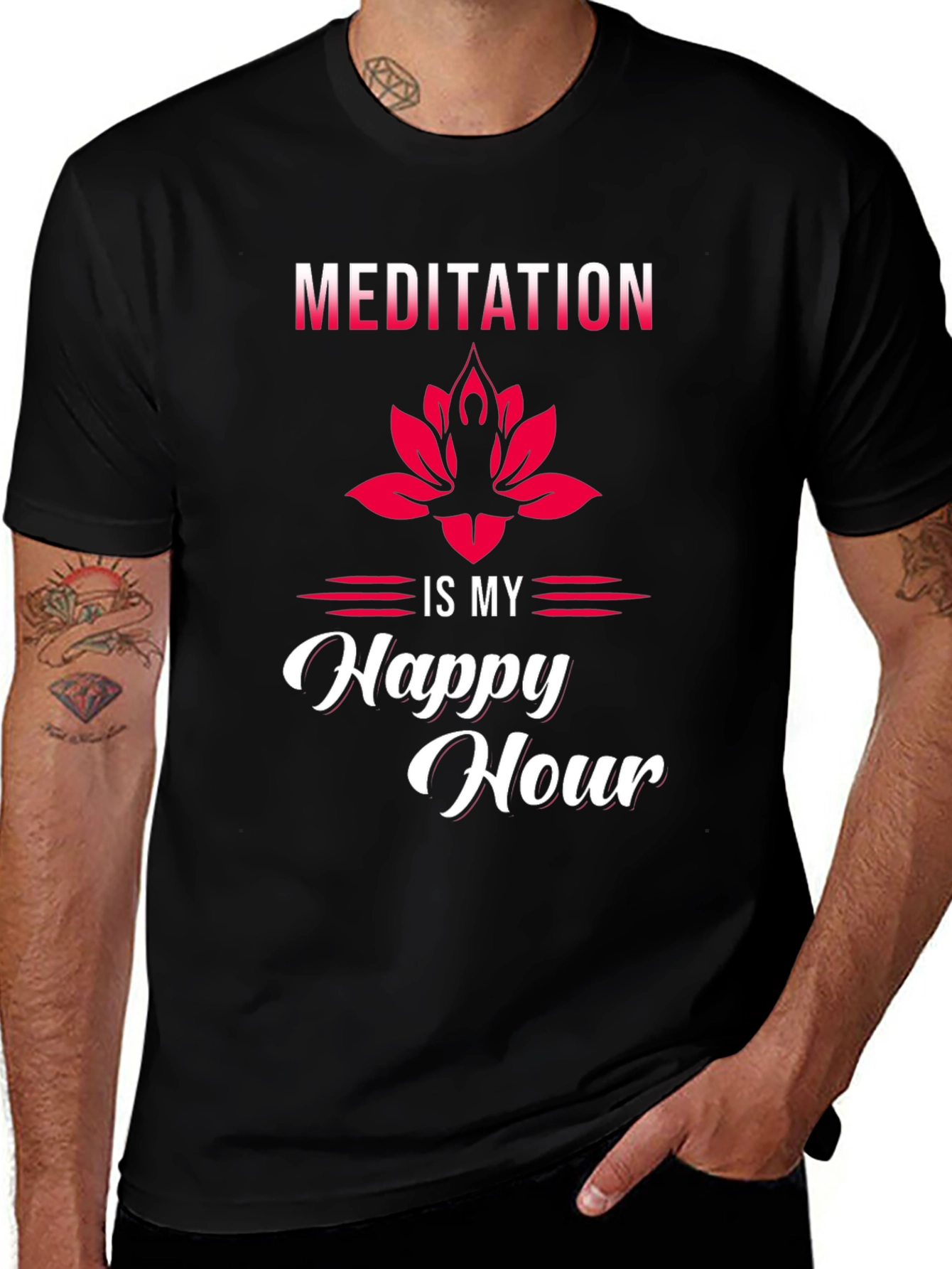 Variant 9 of Meditation is My Happy Hour Graphic Tee