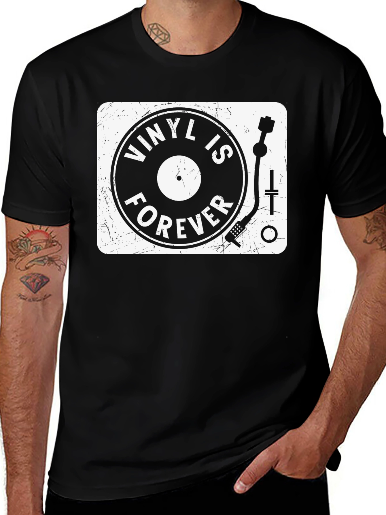Variant 11 of Vinyl is Forever Black T-Shirt
