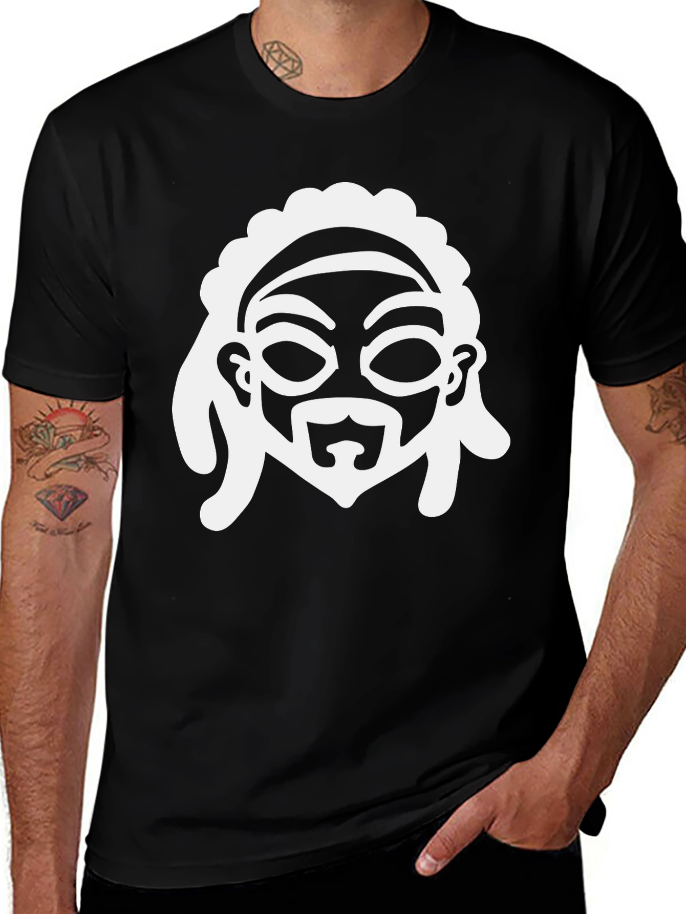 Variant 24 of Unique Graphic Tee - Snoop Dogg Inspired Black T-Shirt