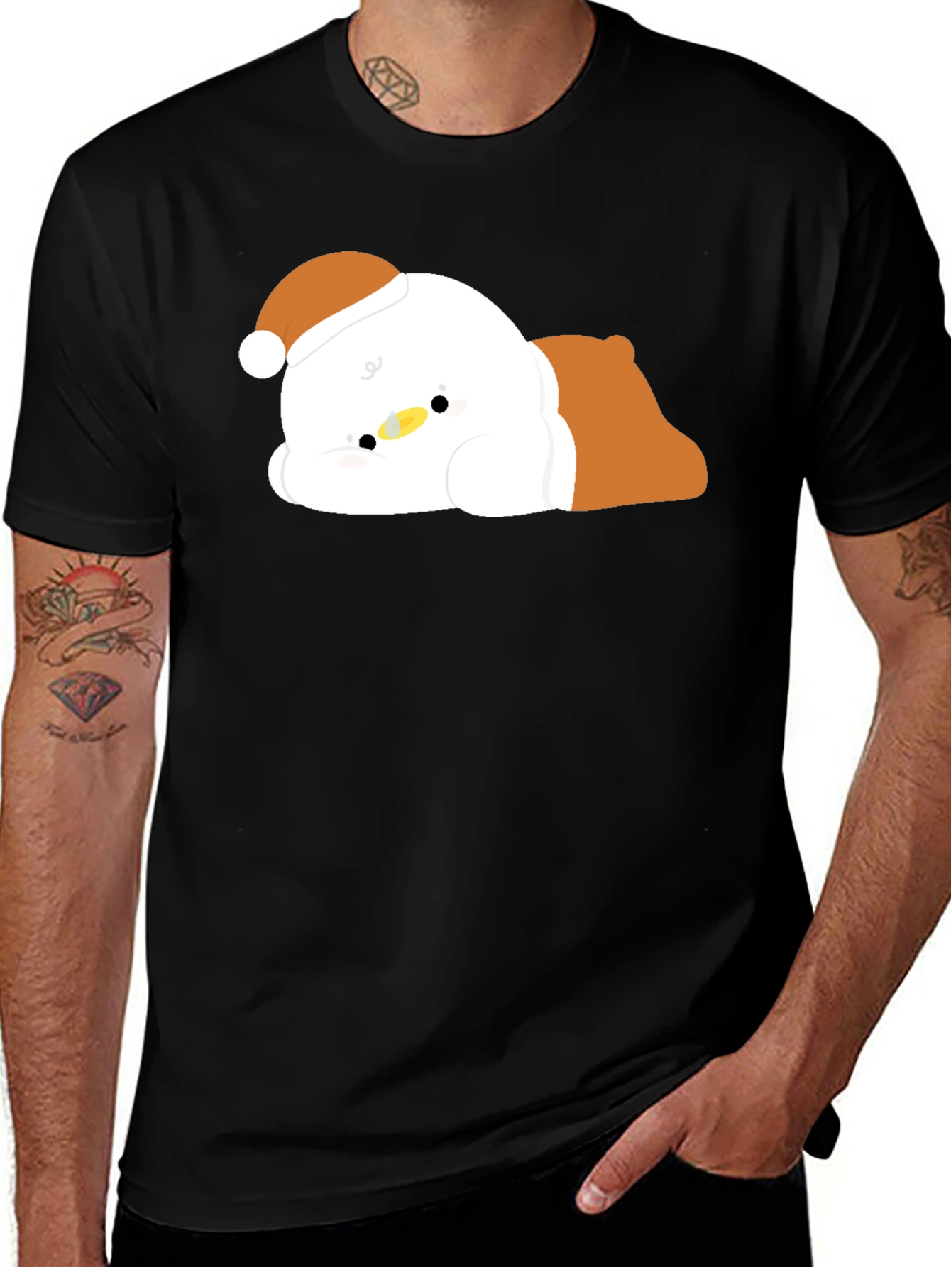 Variant 16 of Cute Duck in Santa Hat T-Shirt