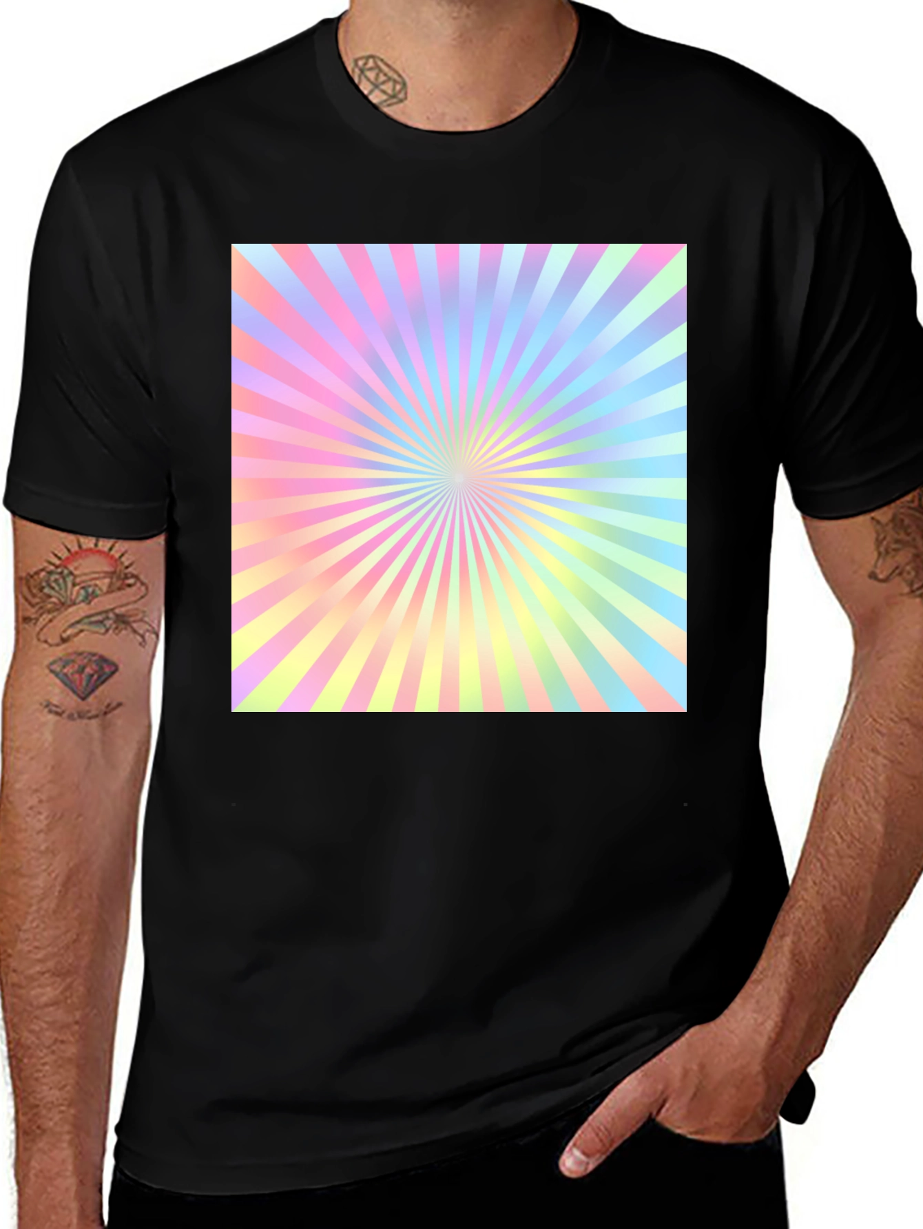 Retro Pastel Sunburst Graphic Tee