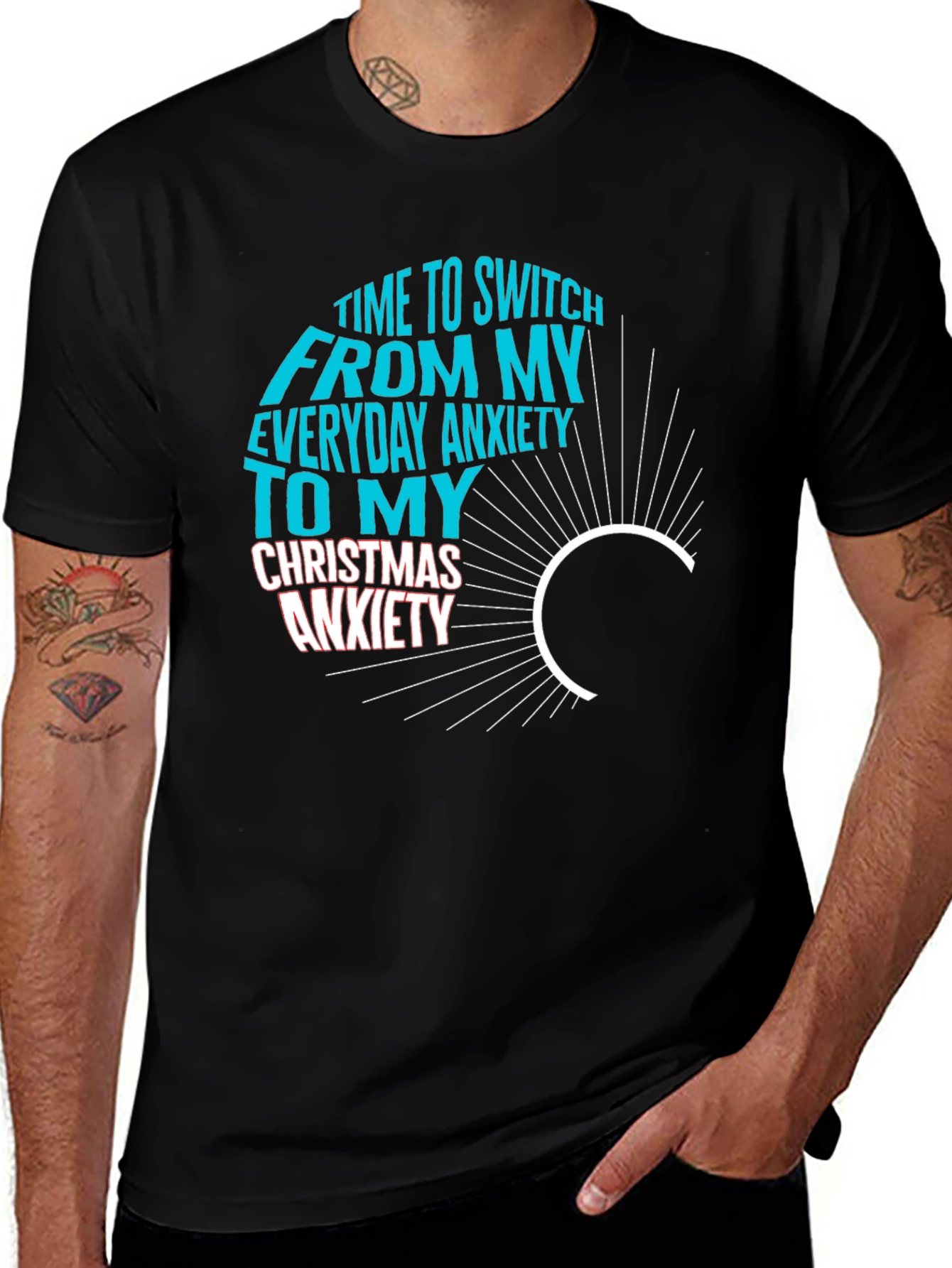 Variant 15 of Anxiety Holiday Humor Graphic Tee