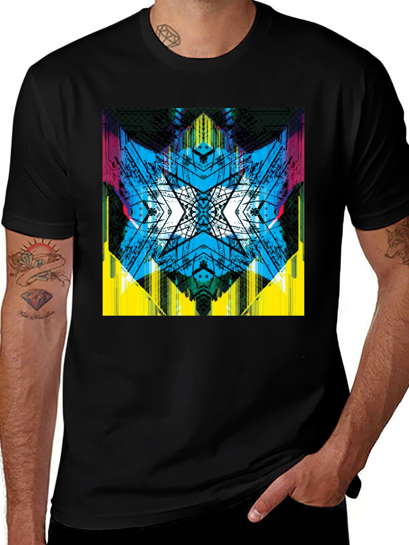 Variant 27 of Abstract Graphic Print Tee - Vibrant Black T-Shirt