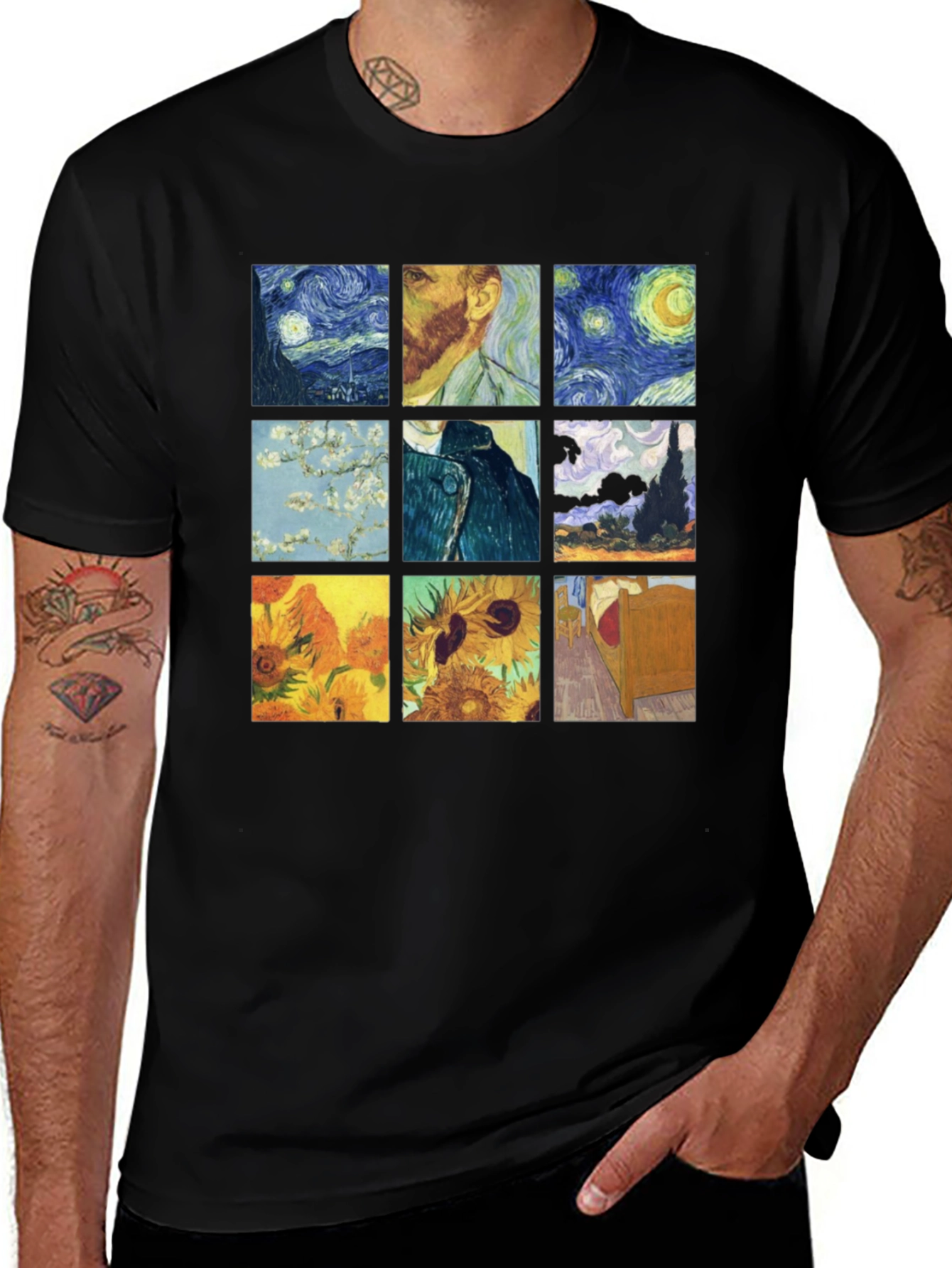 Van Gogh Art T-Shirt: Classic Painting Collage Tee