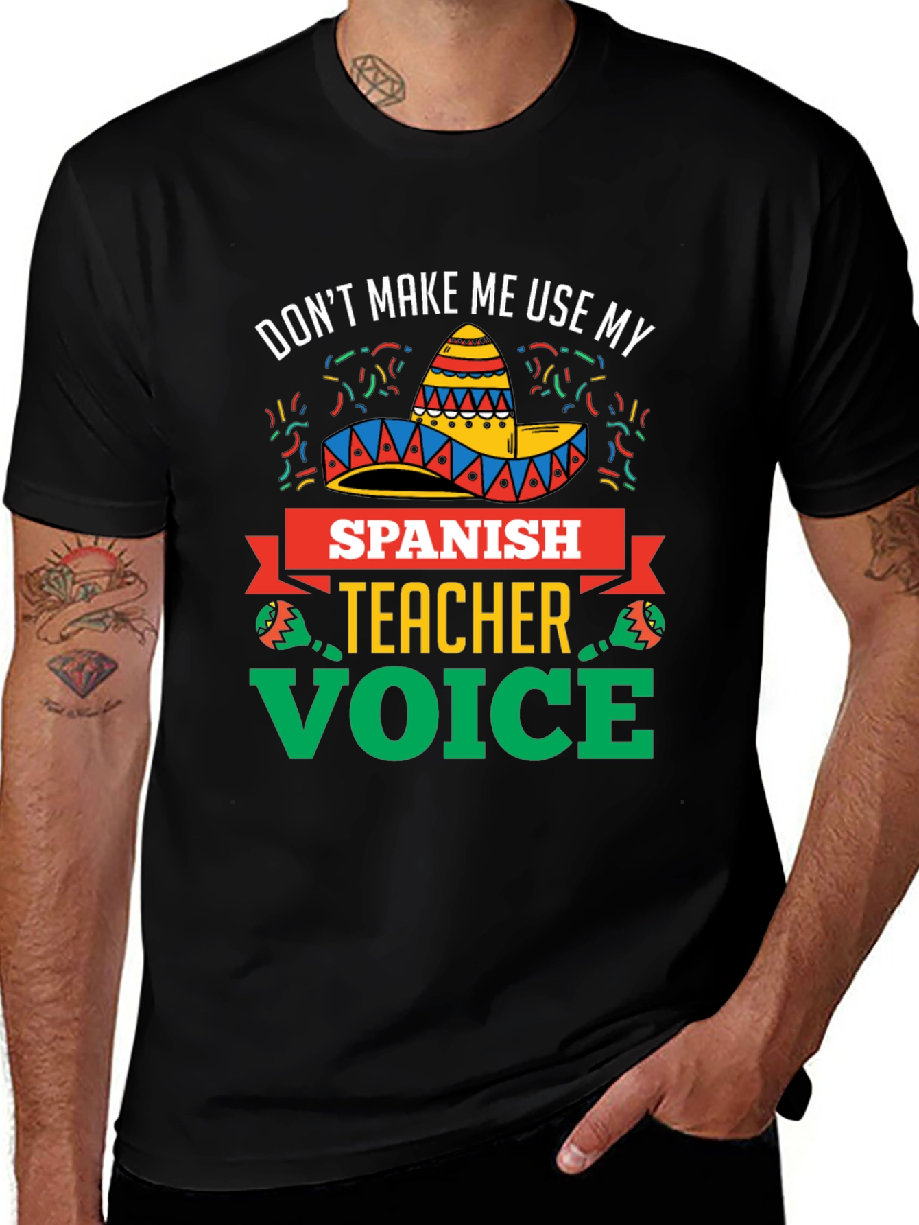 Variant 12 of Funny Spanish Teacher Voice T-Shirt
