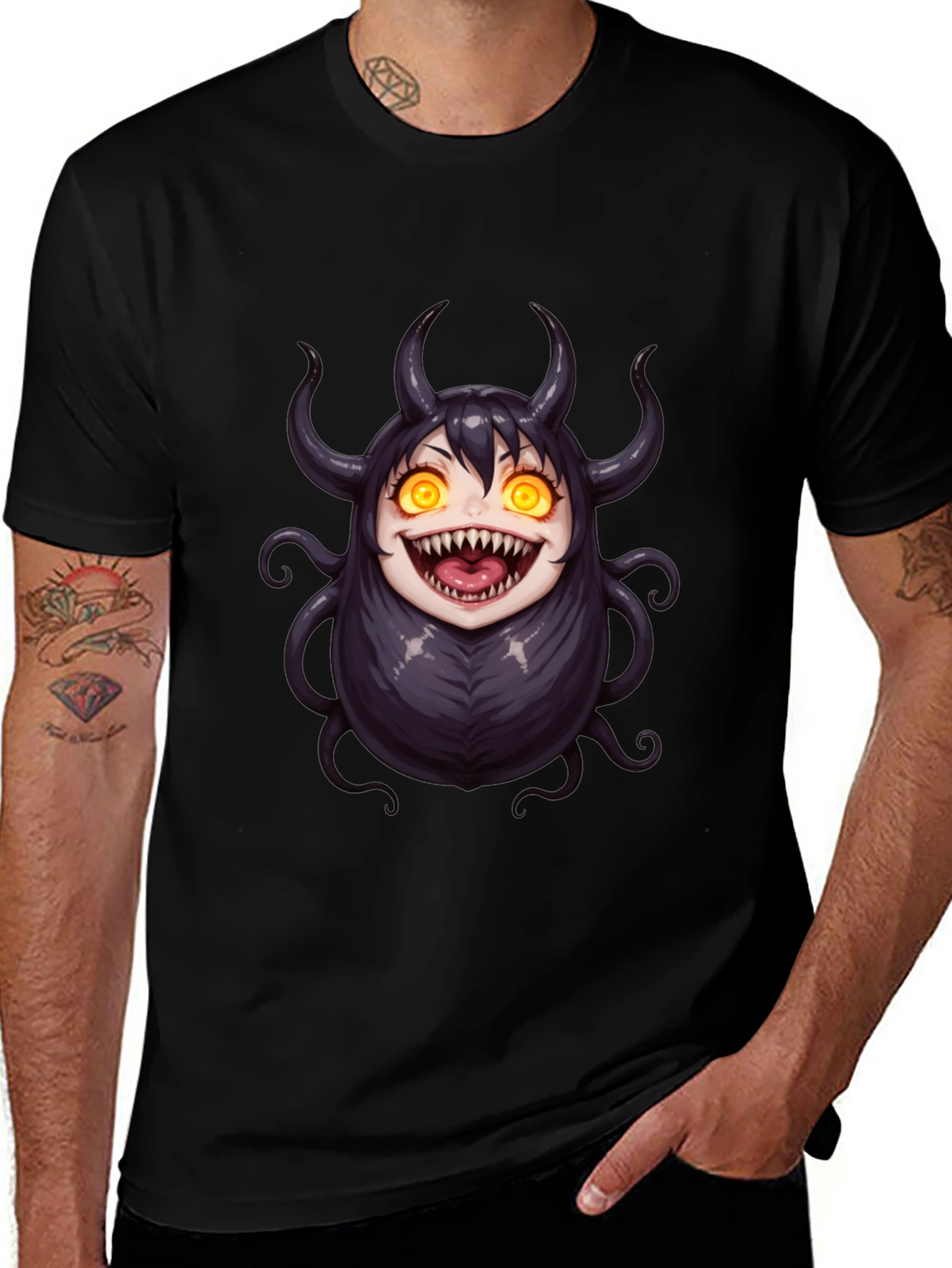 Variant 20 of Creepy Cute Monster T-Shirt - Black