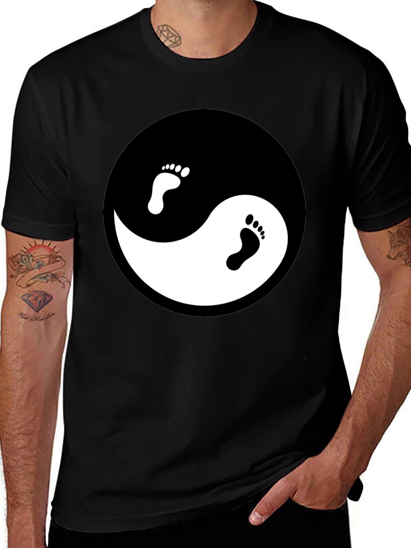 Variant 26 of Yin Yang Footprint Graphic Tee - Balance & Comfort