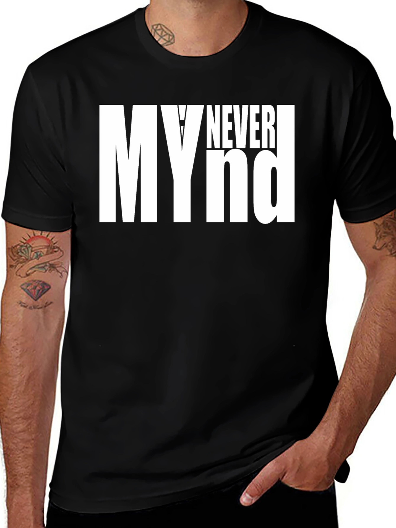 Variant 3 of My Never Mind Graphic Tee - Black