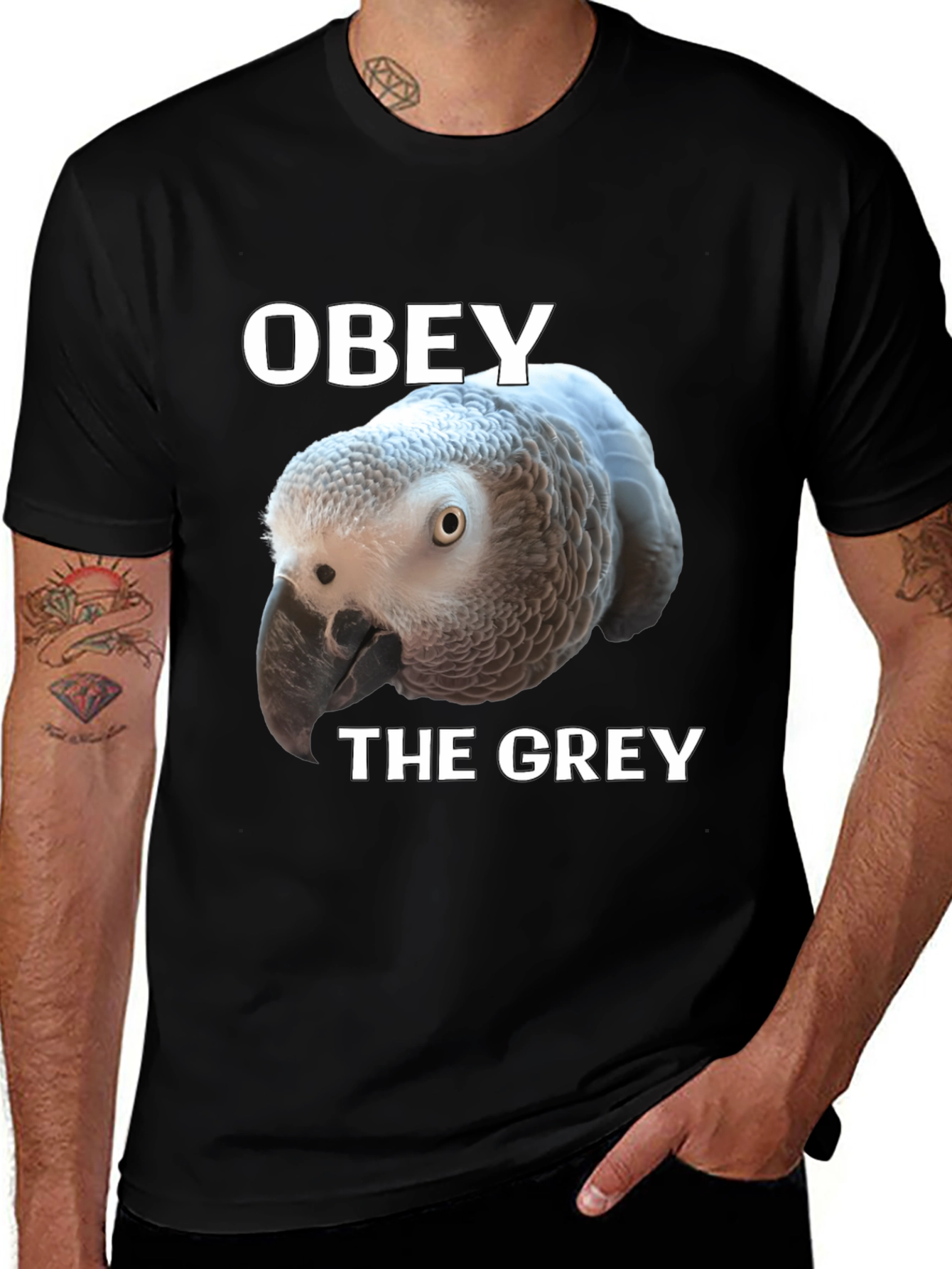 Variant 19 of Obey The Grey Parrot Graphic T-Shirt