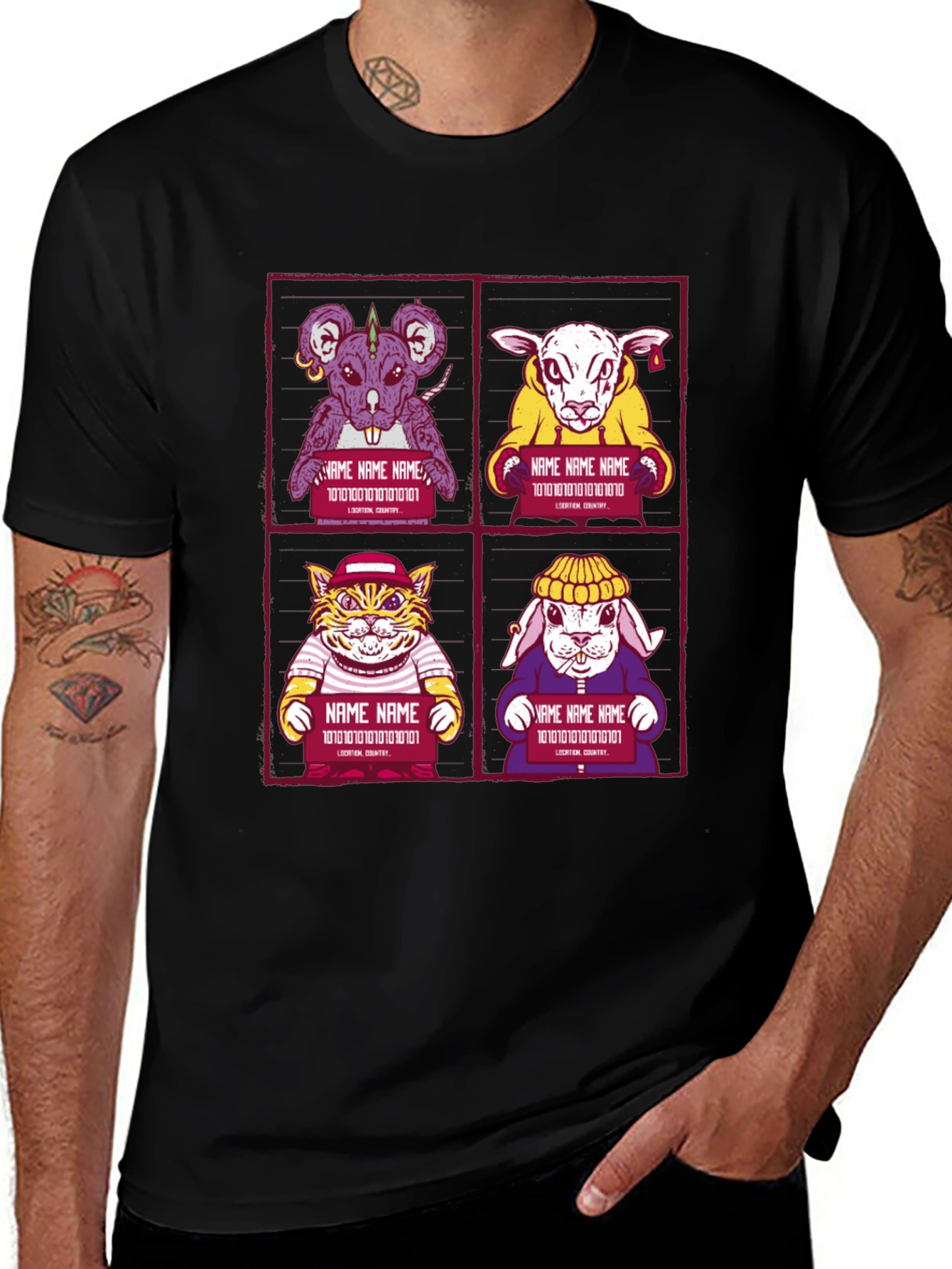 Variant 4 of Animal Mugshot T-Shirt - Cool Graphic Tee