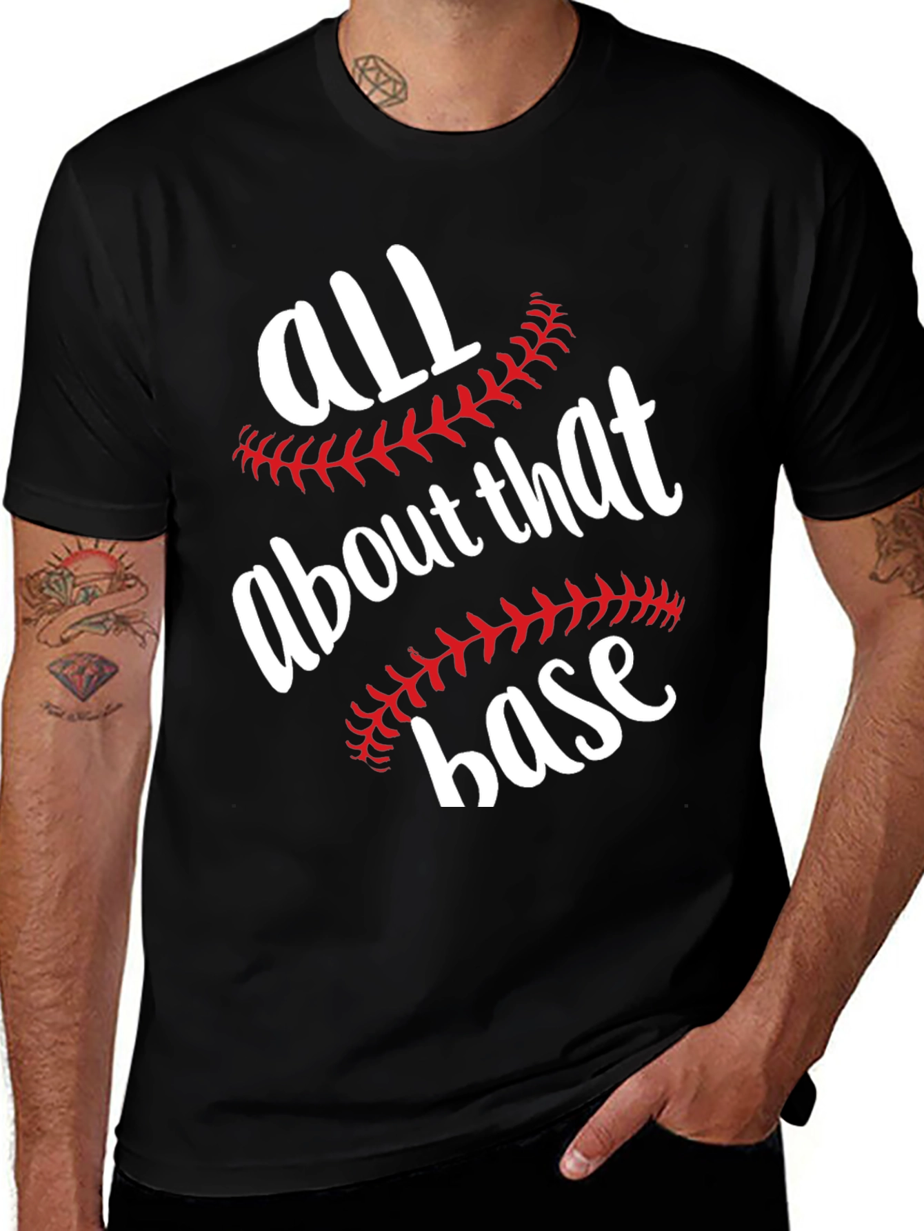 Variant 22 of All About That Base T-Shirt - Baseball Fan Tee