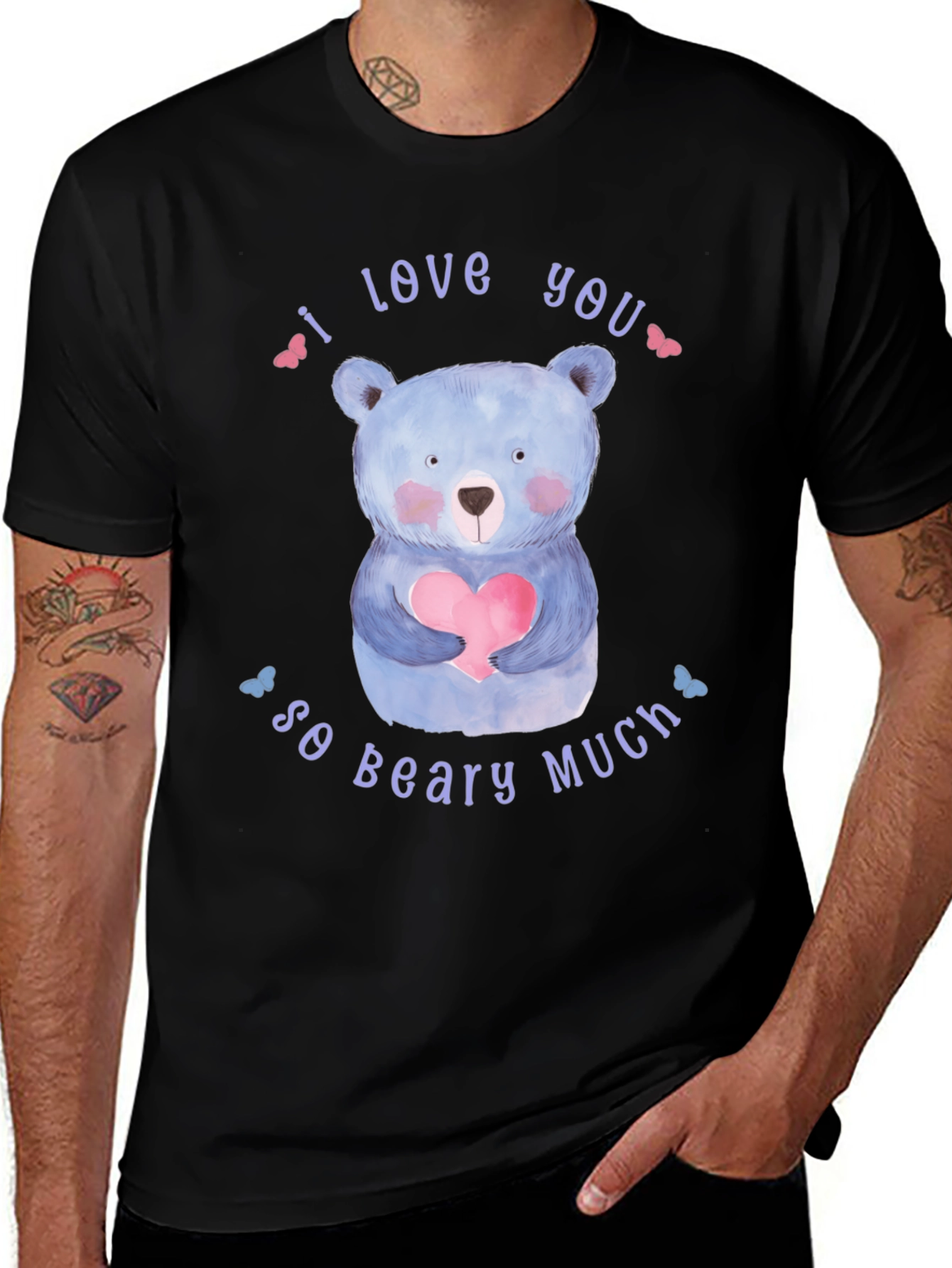 Variant 13 of I Love You So Beary Much Black T-Shirt