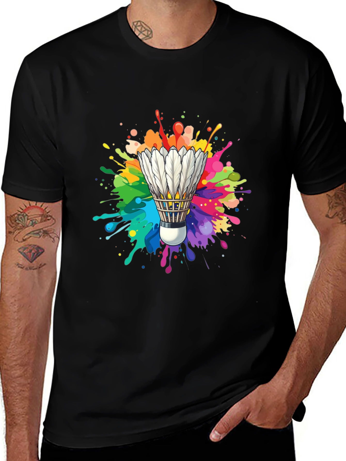 Variant 17 of Colorful Shuttlecock Graphic Tee