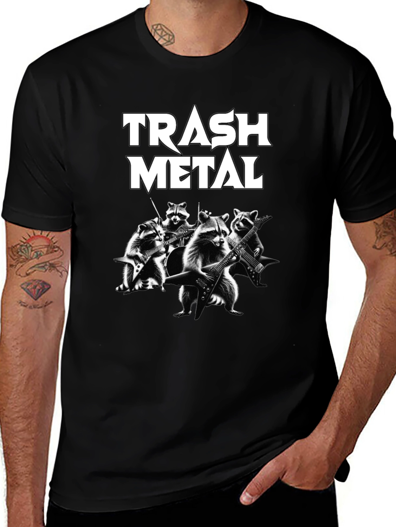 Variant 20 of Trash Metal Raccoon Band T-Shirt