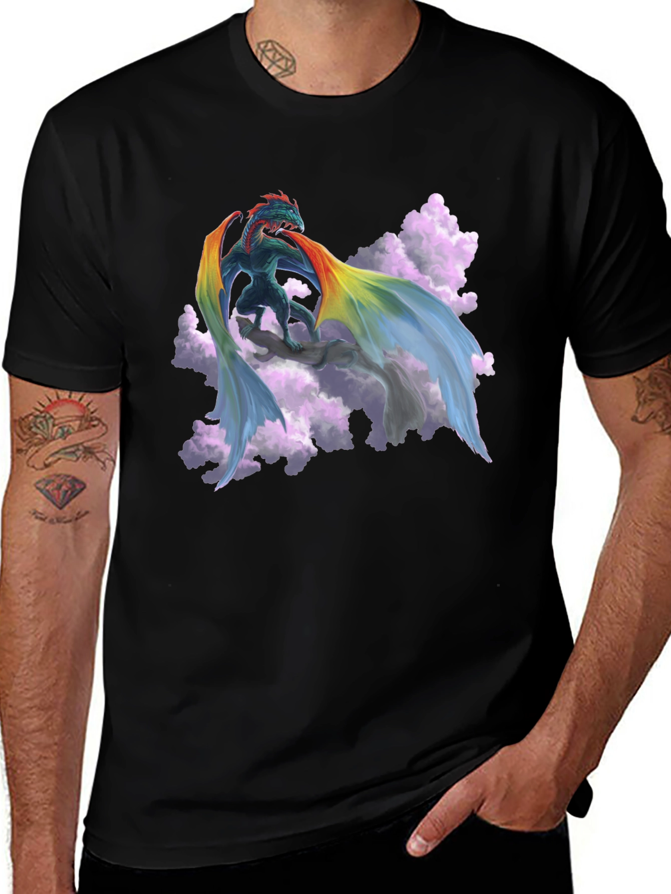 Variant 20 of Dragon Cloud Graphic Print T-Shirt