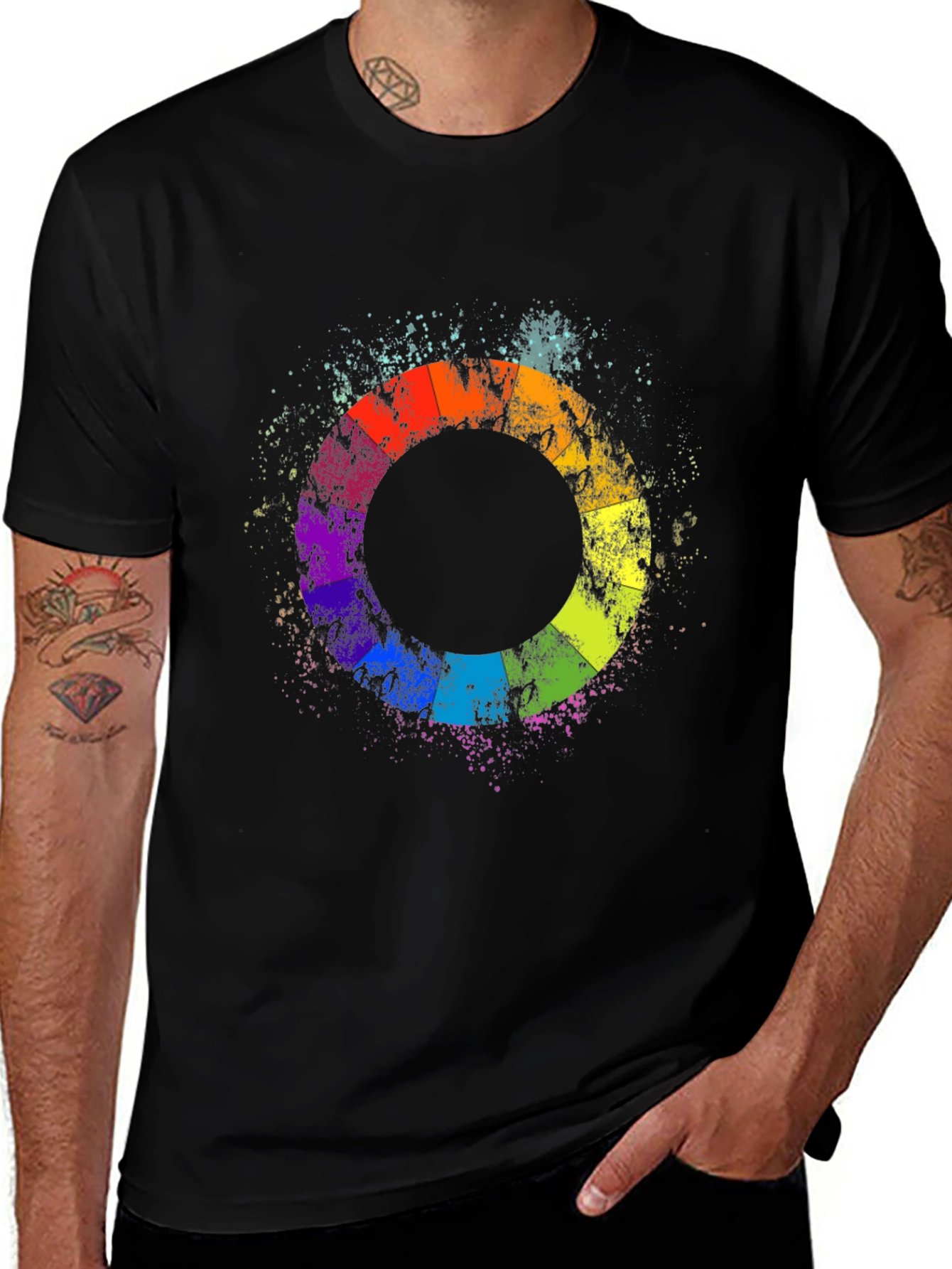 Variant 18 of Vibrant Color Wheel Graphic T-Shirt