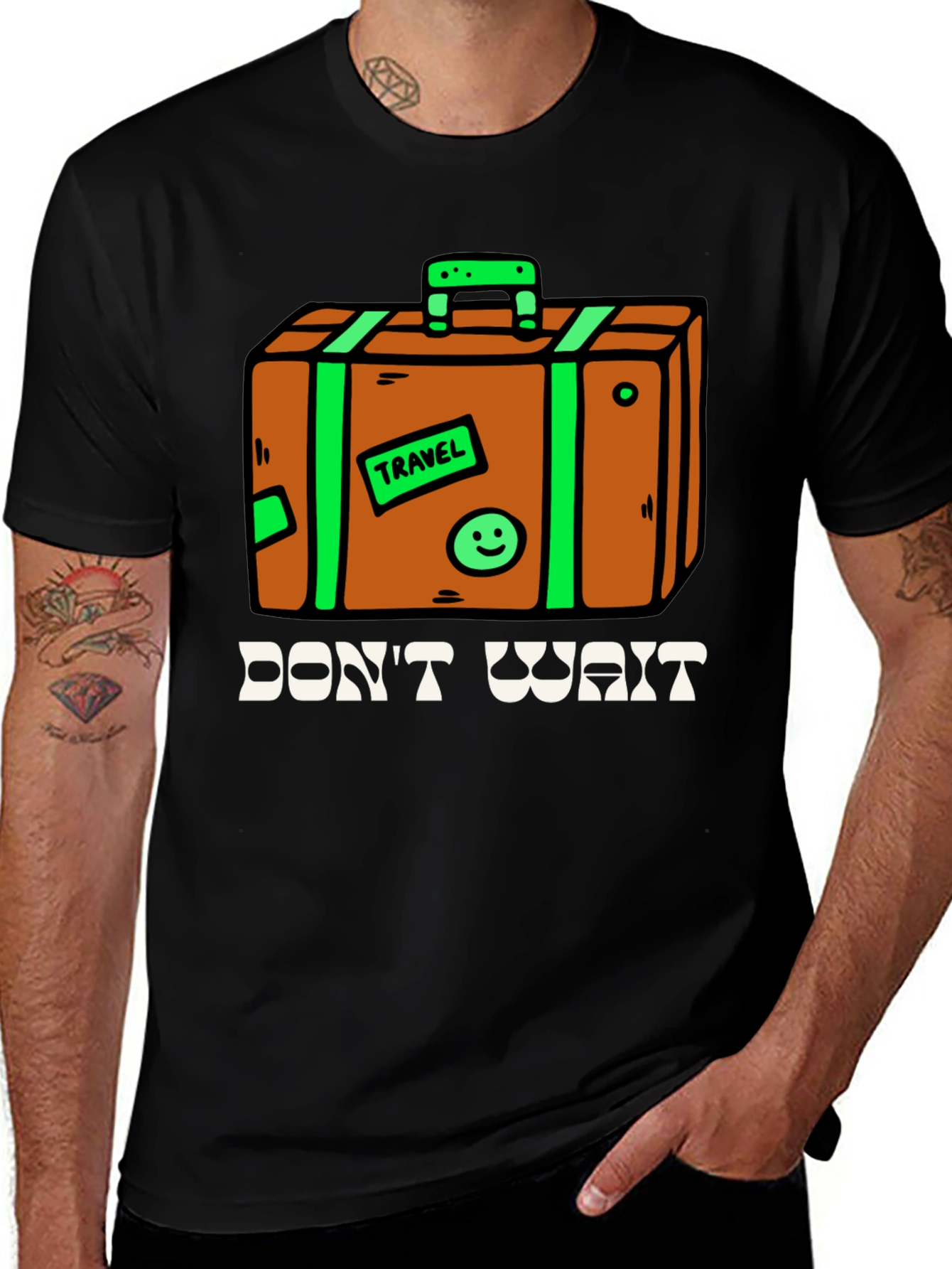 Variant 24 of Travel Suitcase Graphic Tee - Don't Wait Adventure Shirt