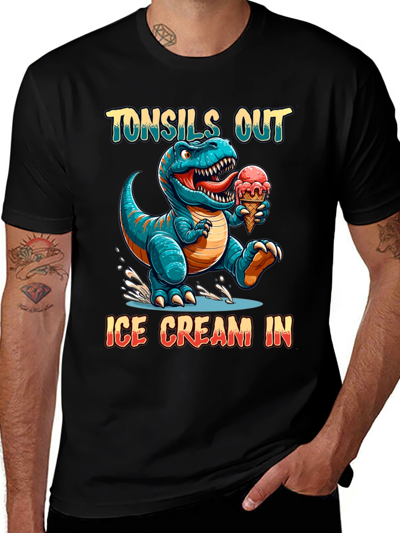 Variant 11 of Tonsils Out Ice Cream In Graphic T-Shirt