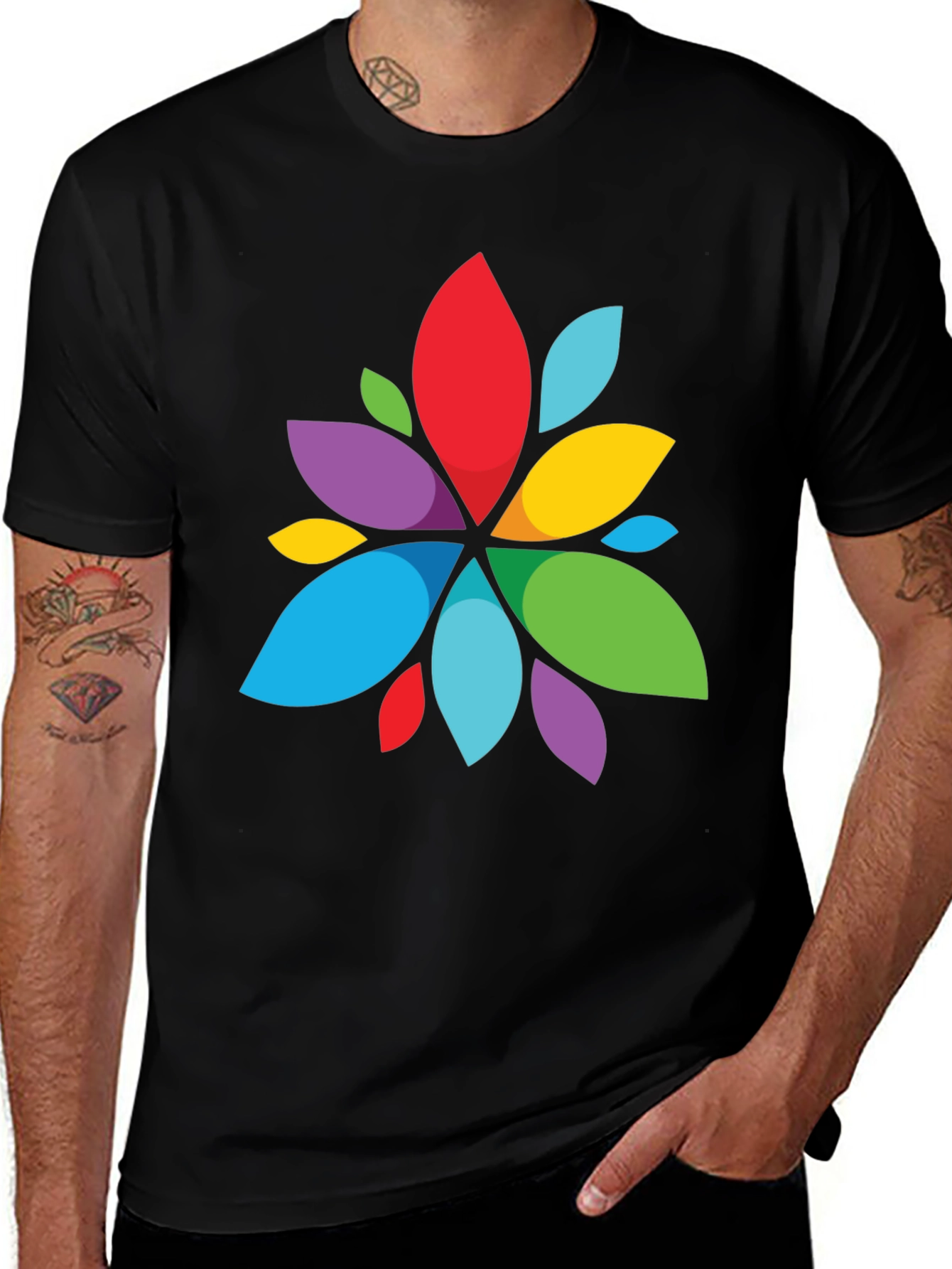 Variant 14 of Vibrant Abstract Flower Graphic T-Shirt