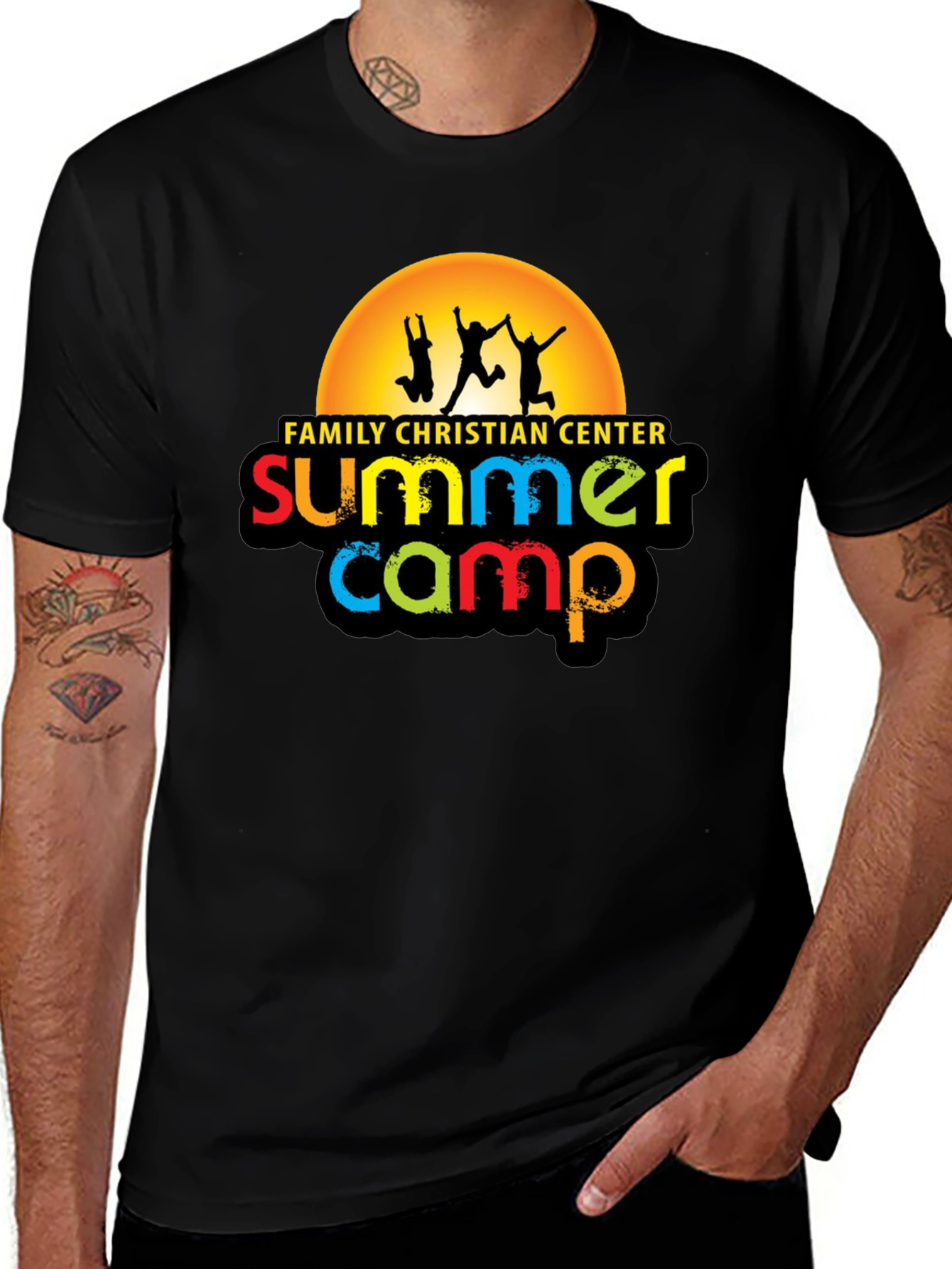 Variant 22 of Family Christian Center Summer Camp Black T-Shirt