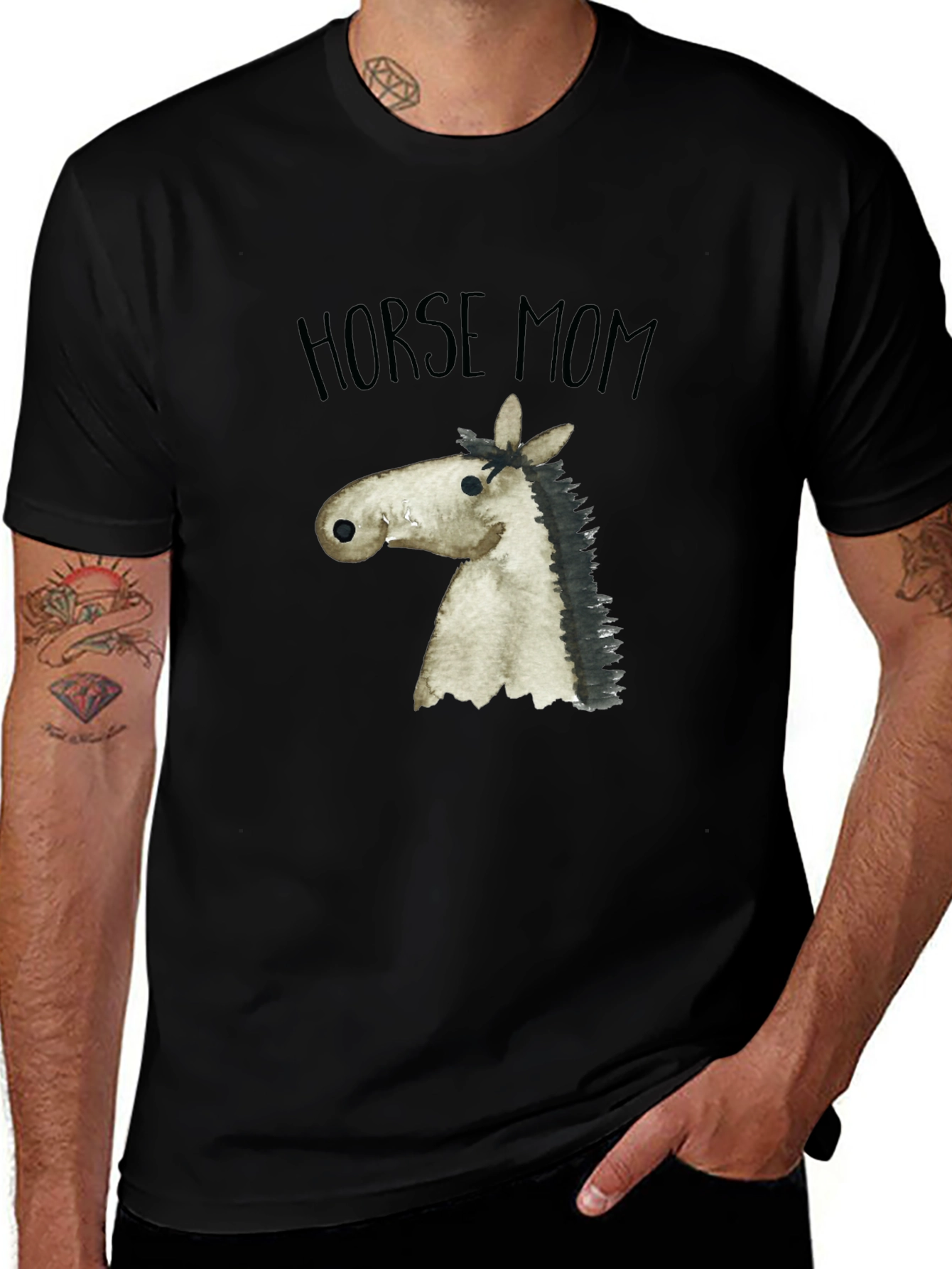 Horse Mom T-Shirt - Black
