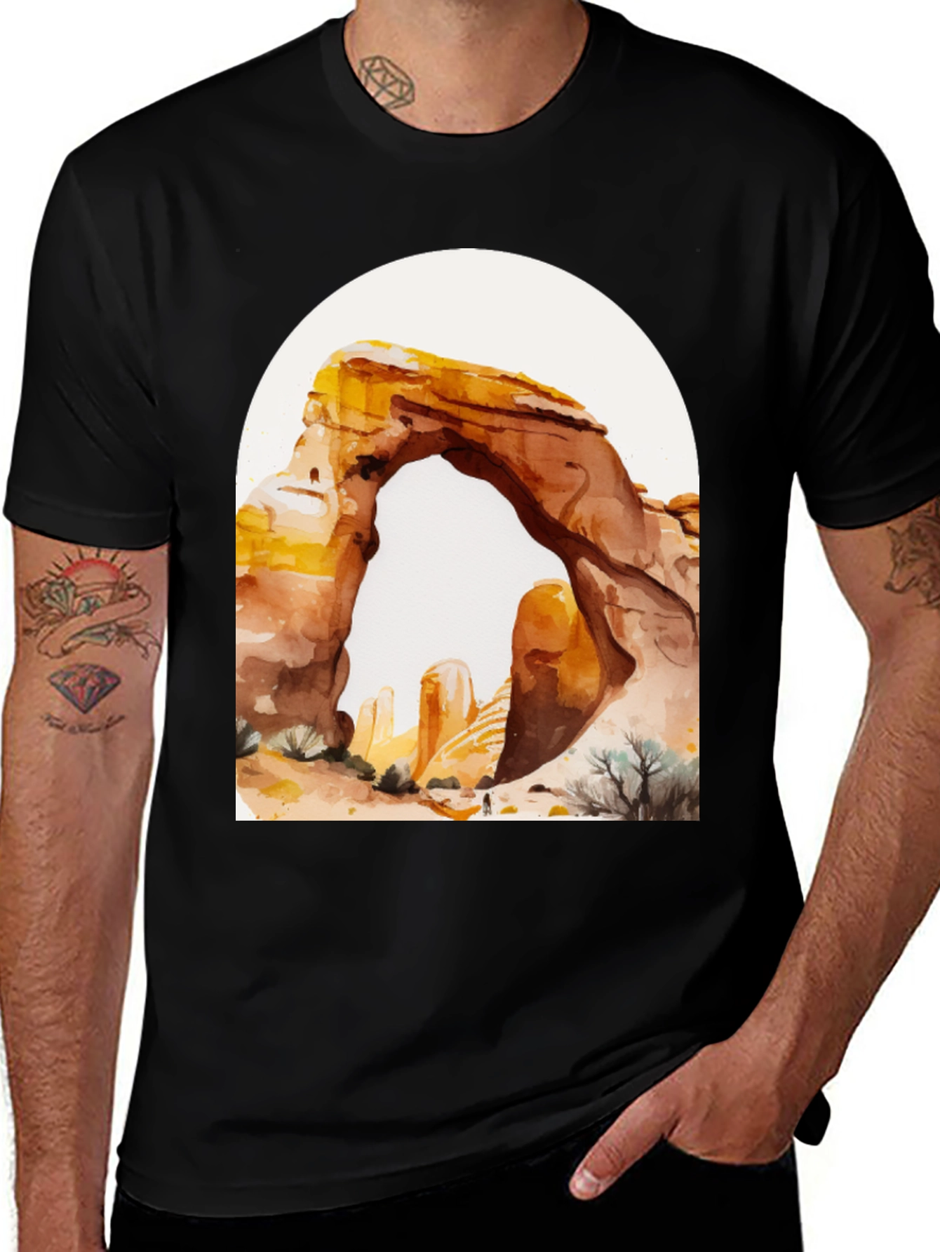Variant 15 of Desert Arch Graphic Tee - Unisex Cotton T-Shirt