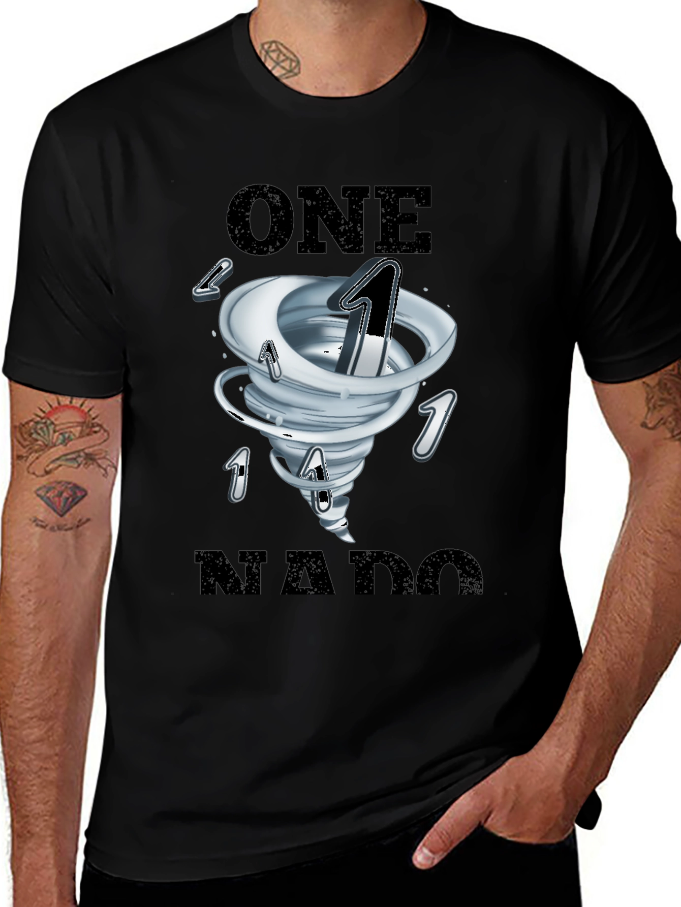 One-Nado Black Graphic Tee
