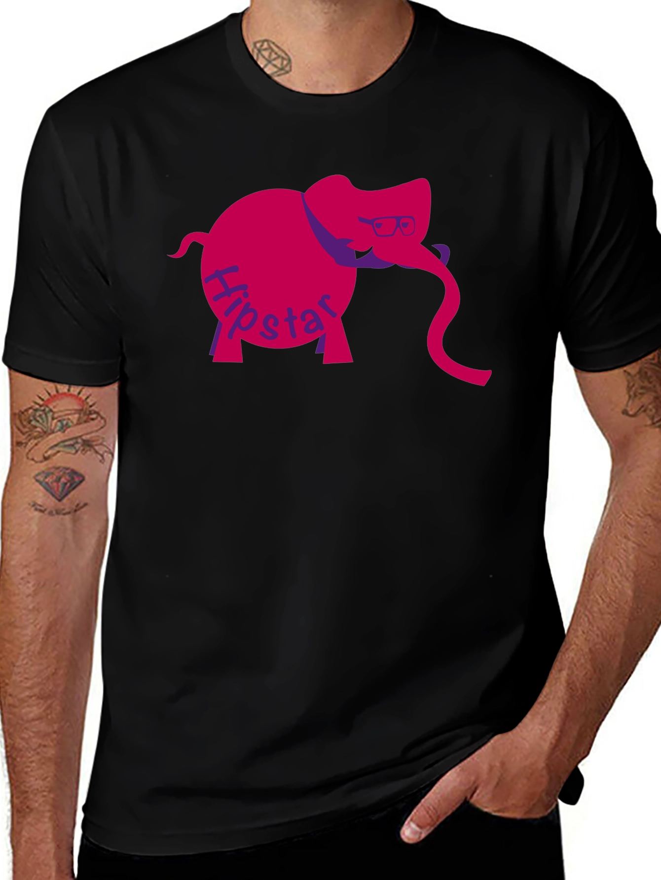 Variant 22 of Hipster Elephant Graphic T-Shirt - Cool & Trendy