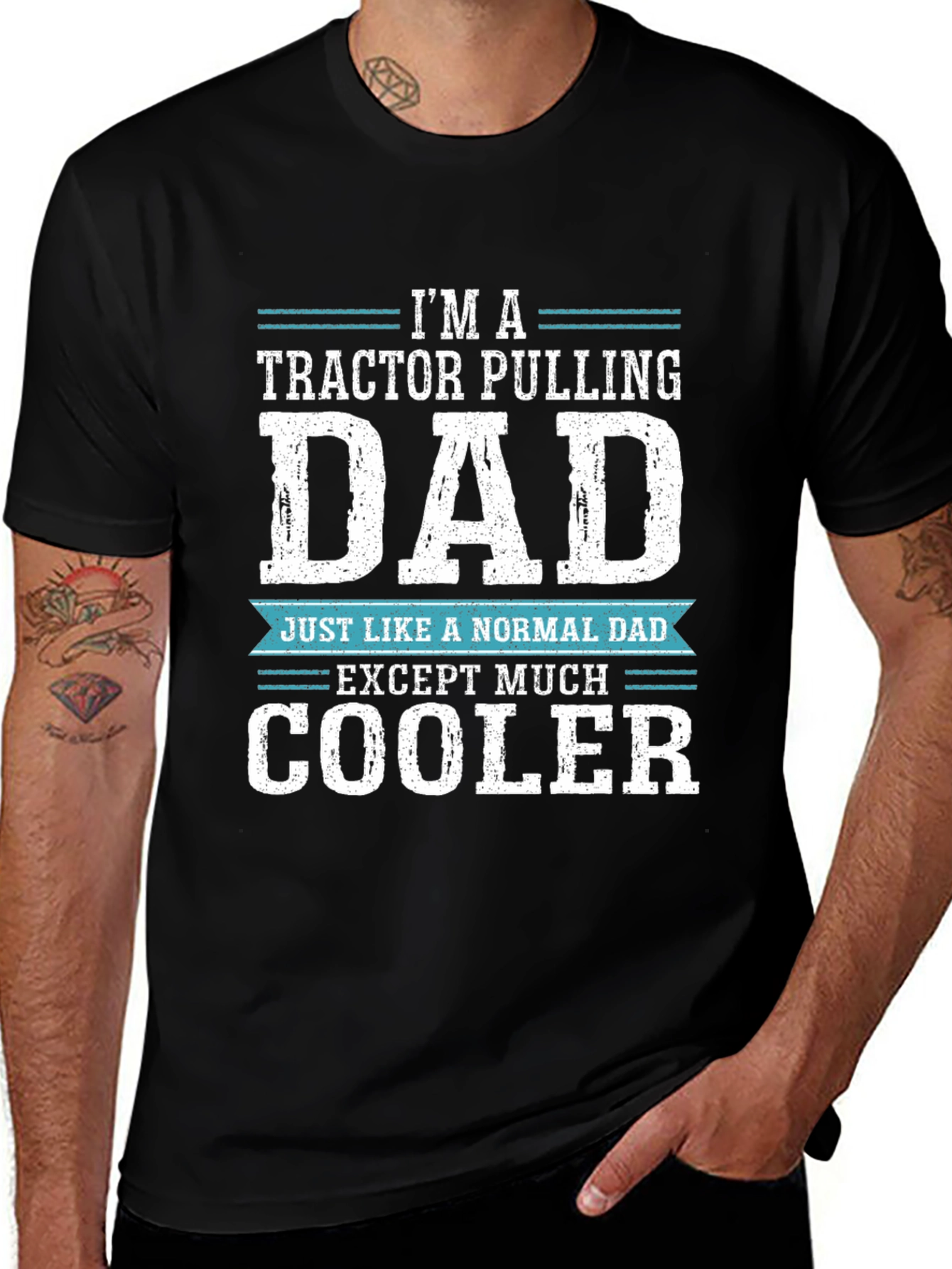 Variant 18 of Tractor Pulling Dad Graphic Tee - Cool Dad Shirt