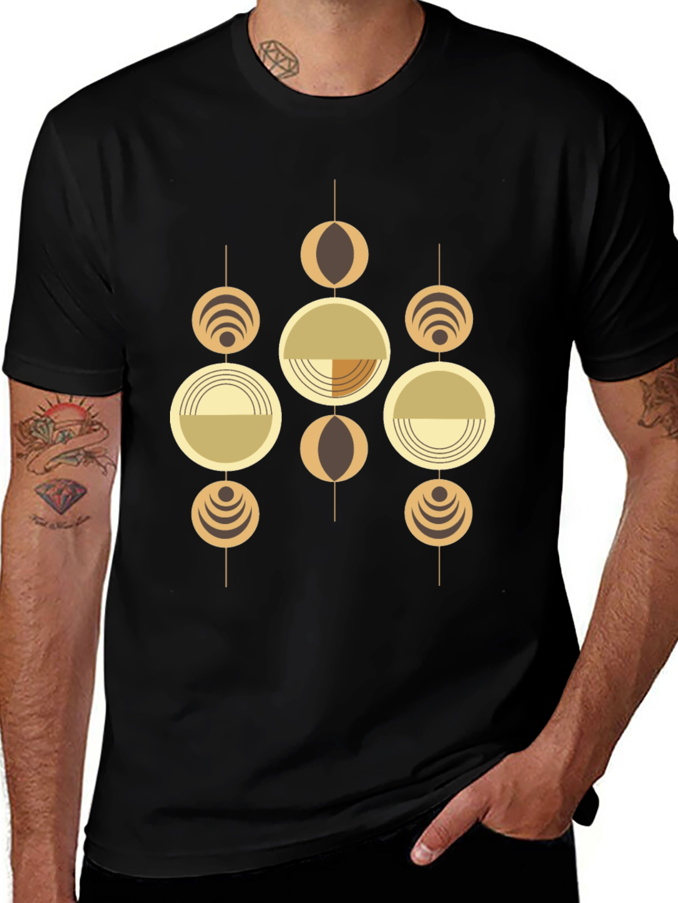 Variant 5 of Geometric Graphic Tee - Retro Modern Style