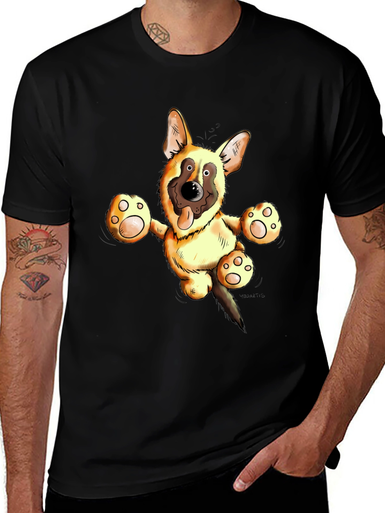 Variant 19 of Cartoon German Shepherd Graphic Tee