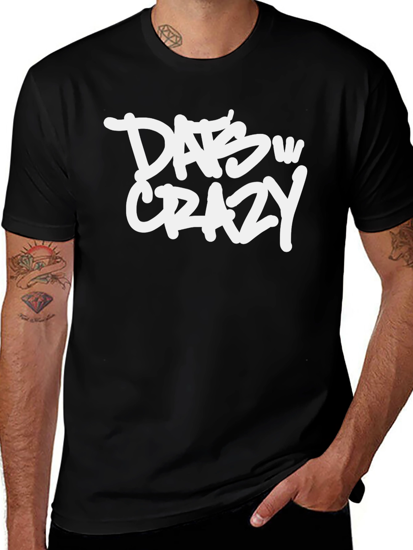 Variant 13 of "Dat's W Crazy" Graphic Tee - Black