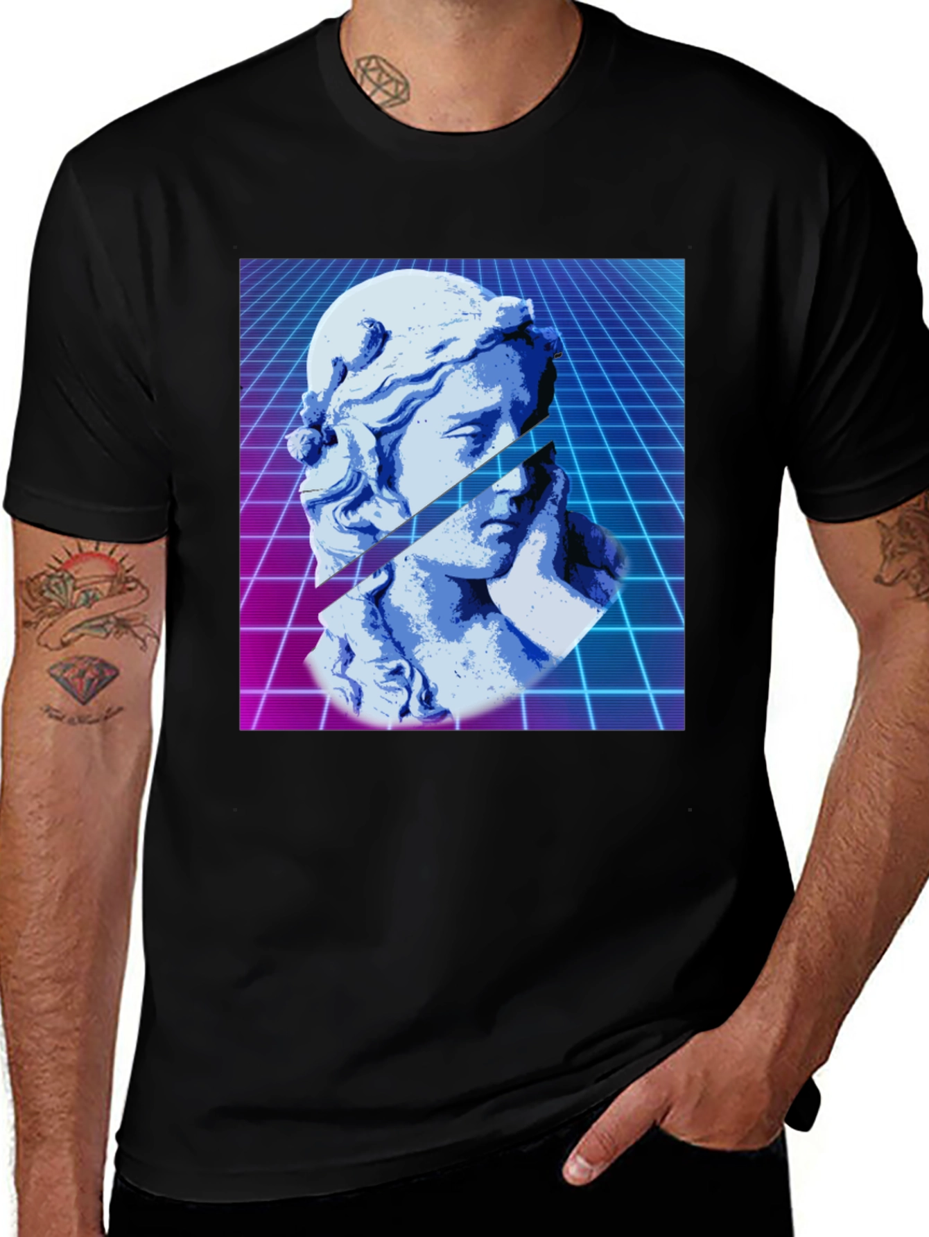 Variant 10 of Vaporwave Statue Graphic T-Shirt