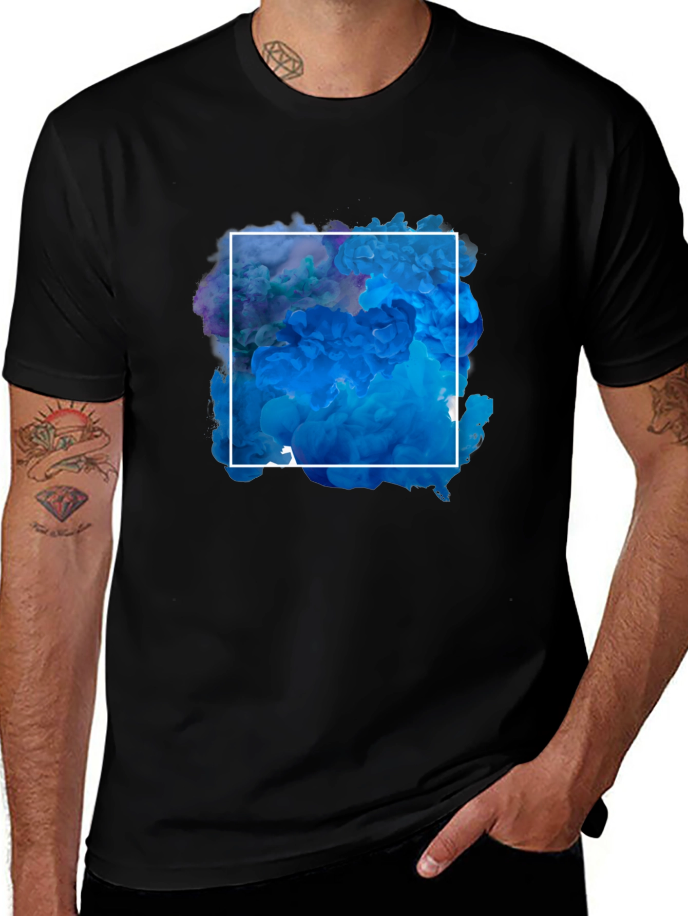Variant 3 of Abstract Smoke Square Graphic T-Shirt