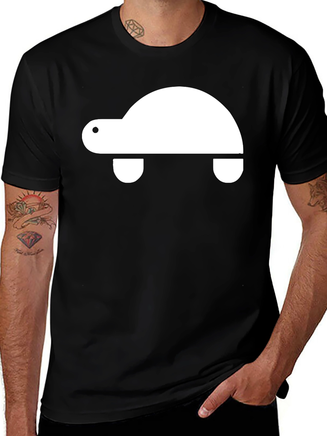 Variant 17 of Turtle Graphic Tee - Stylish Men's Black T-Shirt