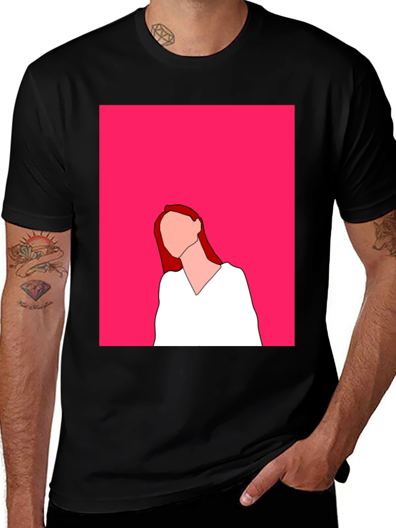 Variant 19 of Minimalist Woman Portrait Graphic Tee