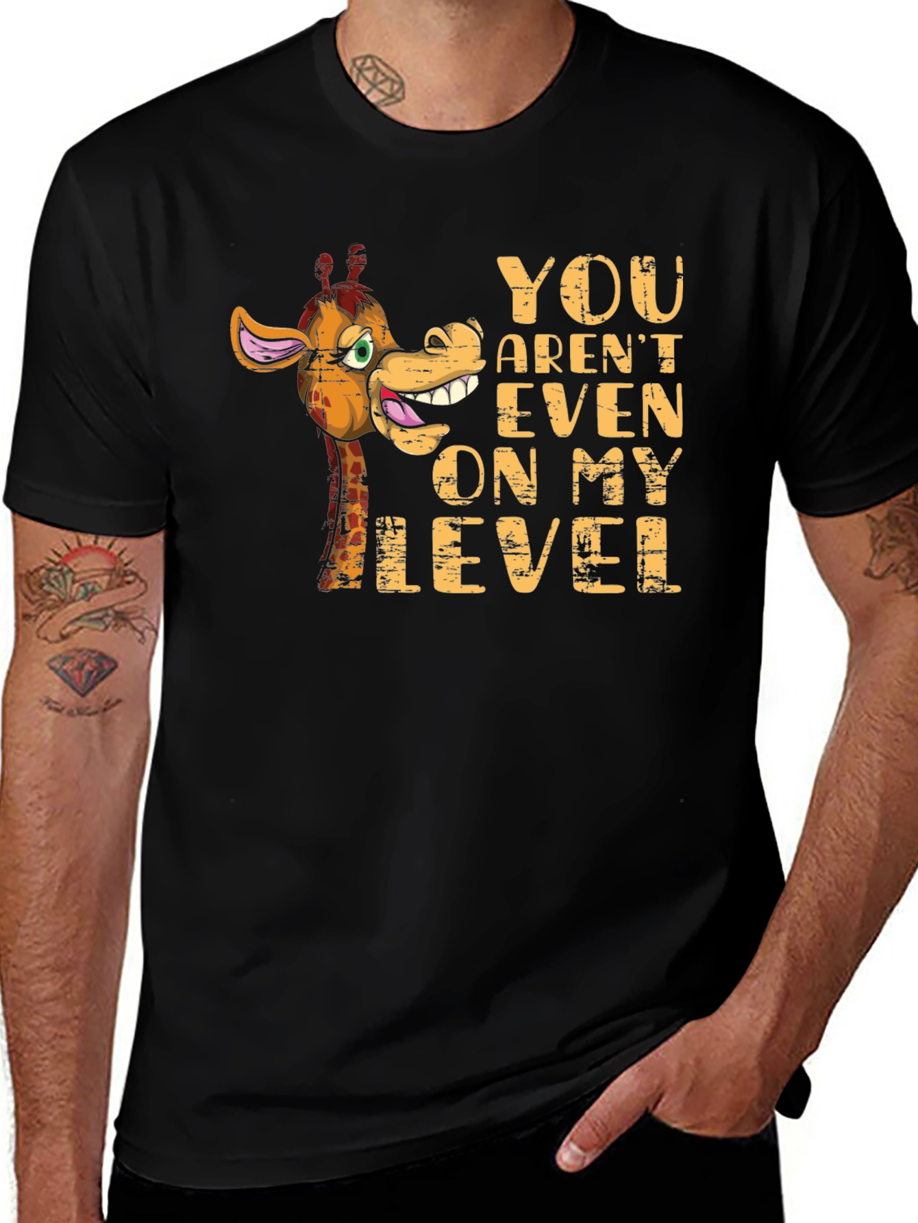 Variant 5 of Funny Giraffe 'Not On My Level' Graphic T-Shirt