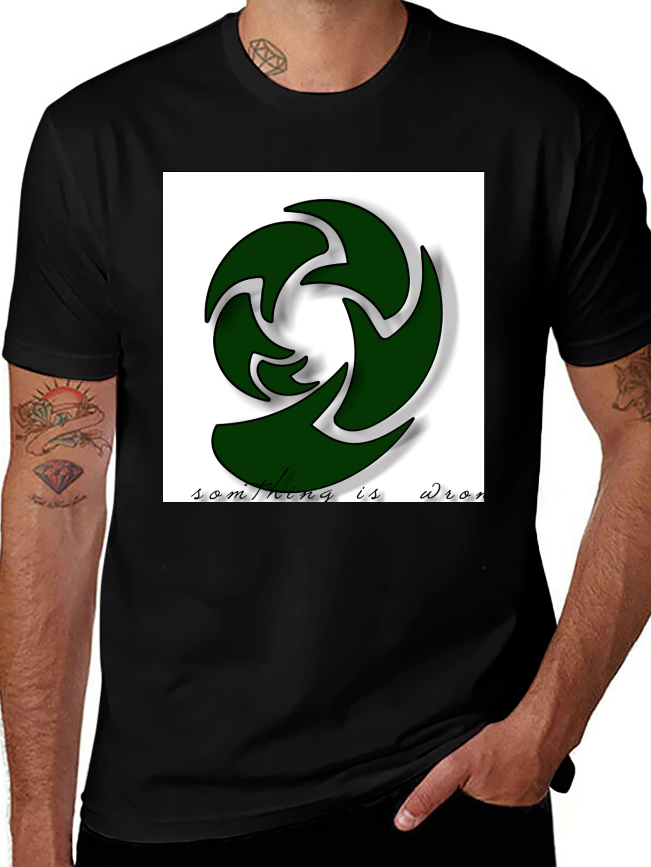 Variant 28 of Abstract Graphic Print Men's Black T-Shirt