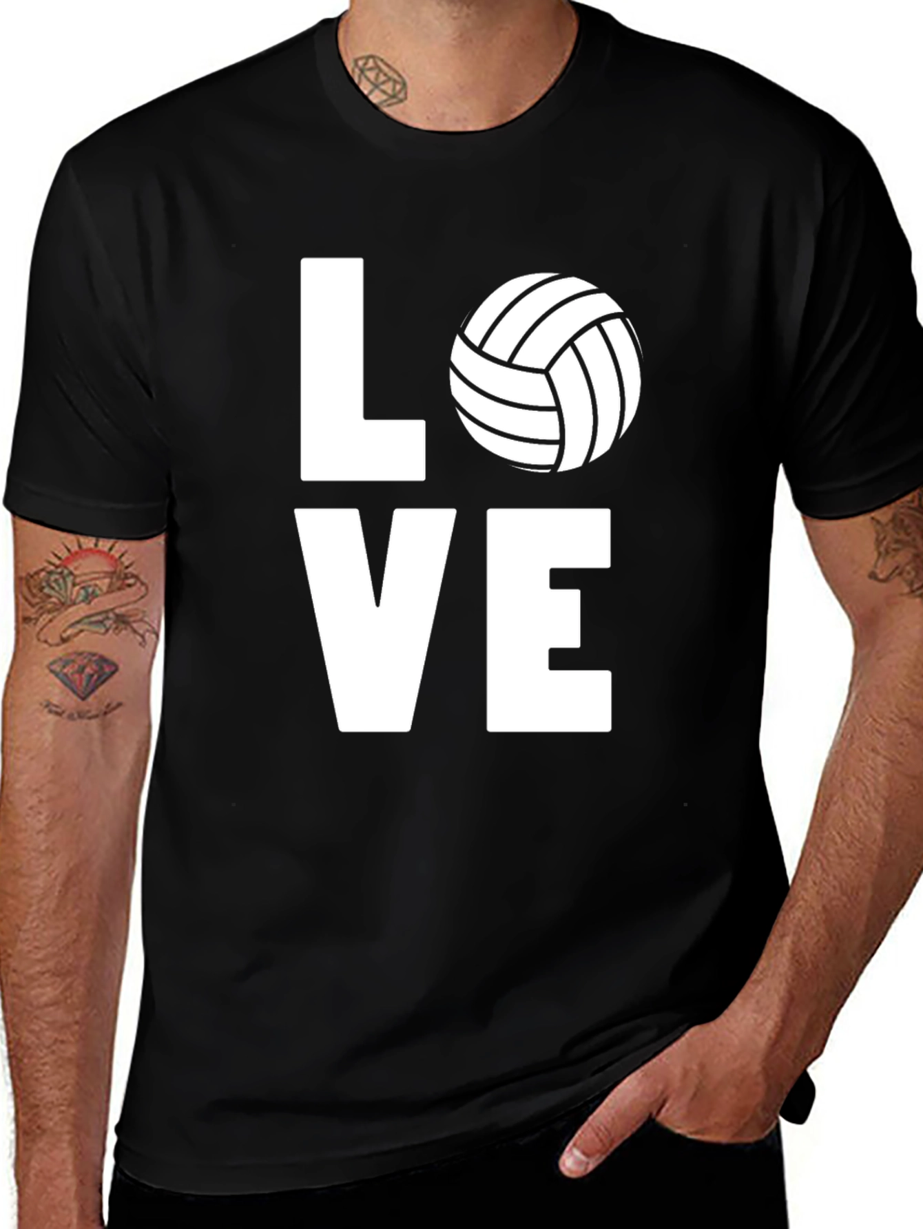 Variant 19 of Love Volleyball Graphic Tee - Unisex Black T-Shirt