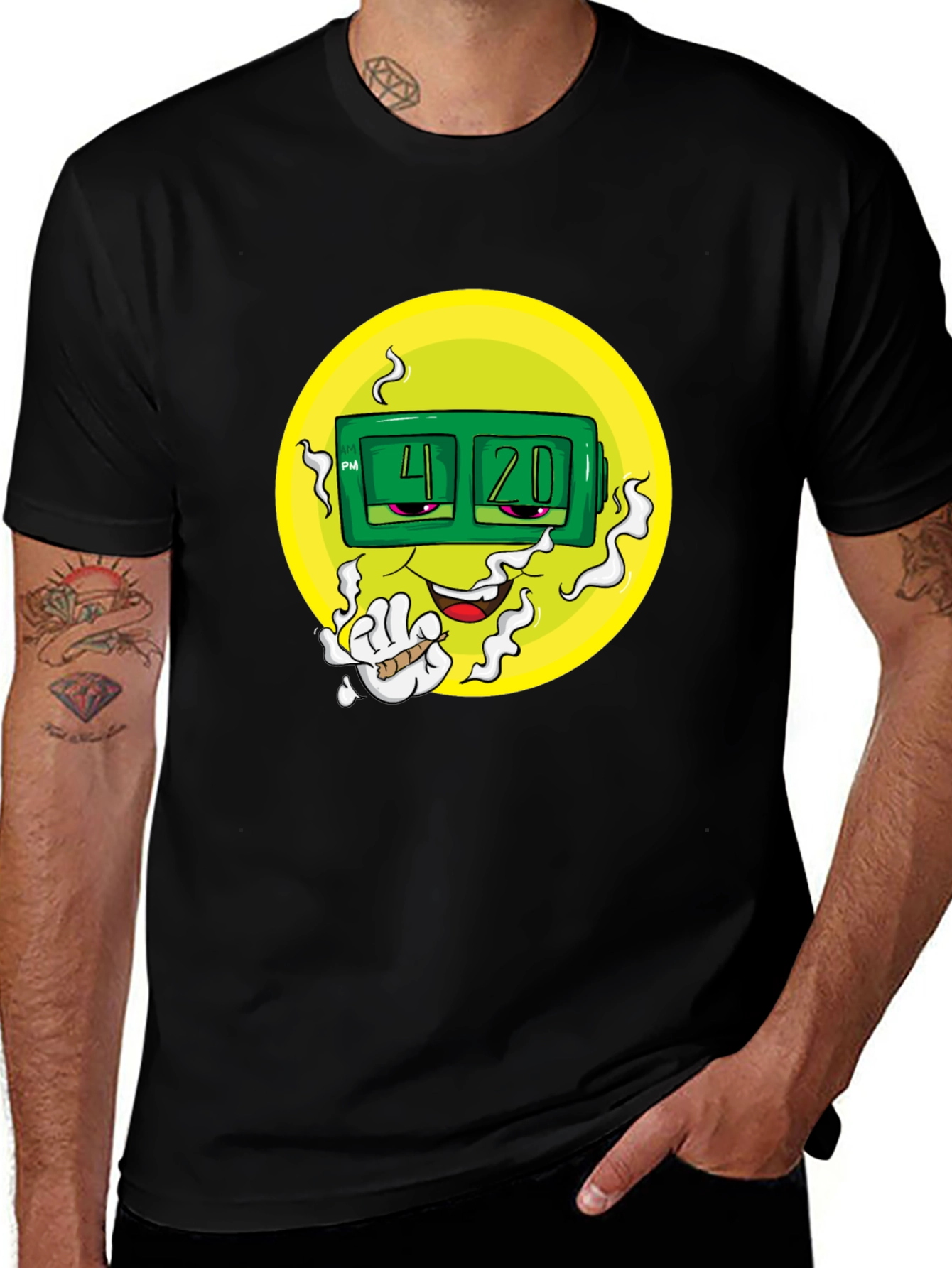 Variant 14 of 420 Time Smiley Face Graphic Tee