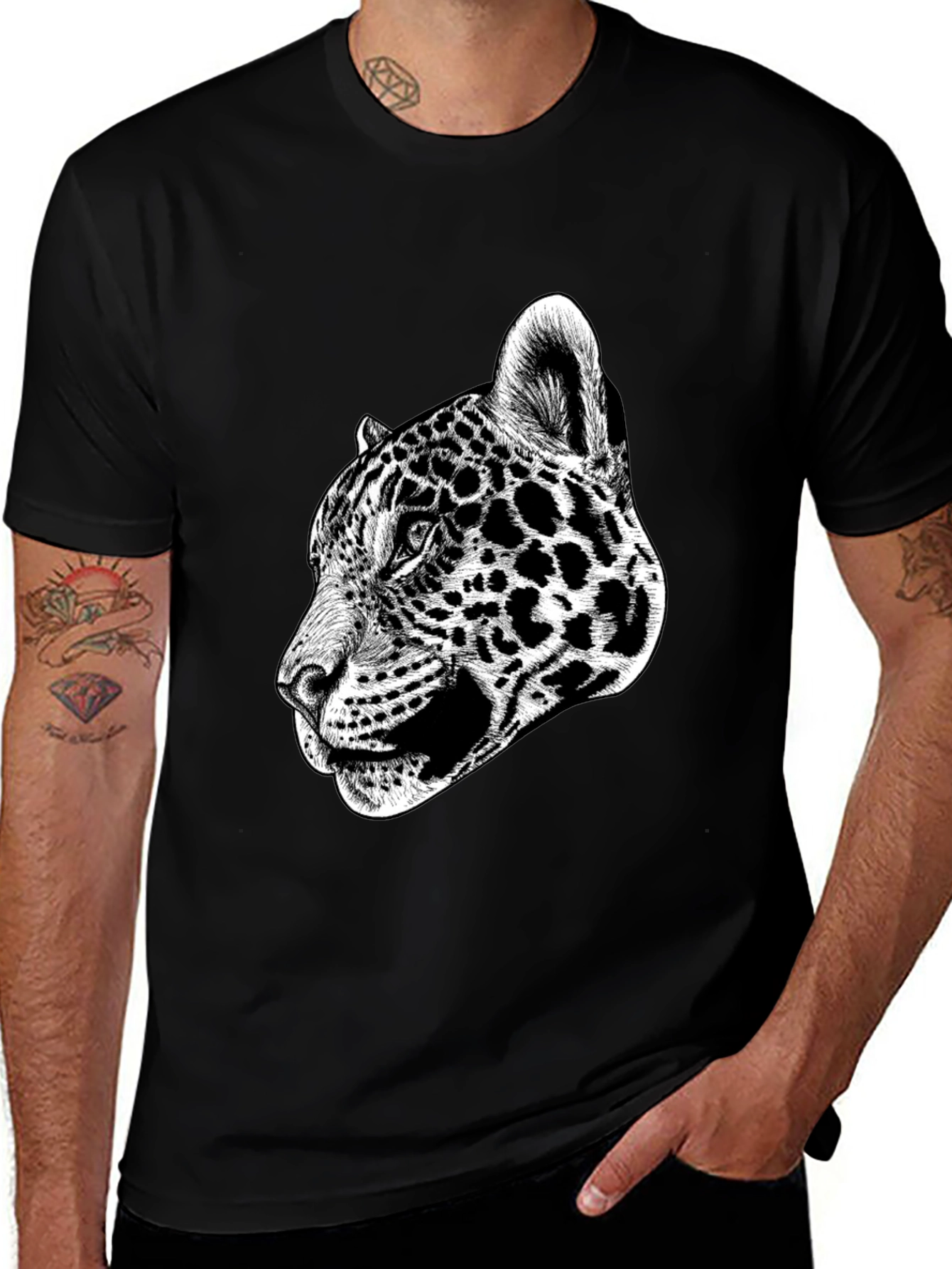 Variant 21 of Jaguar Graphic Print Black T-Shirt