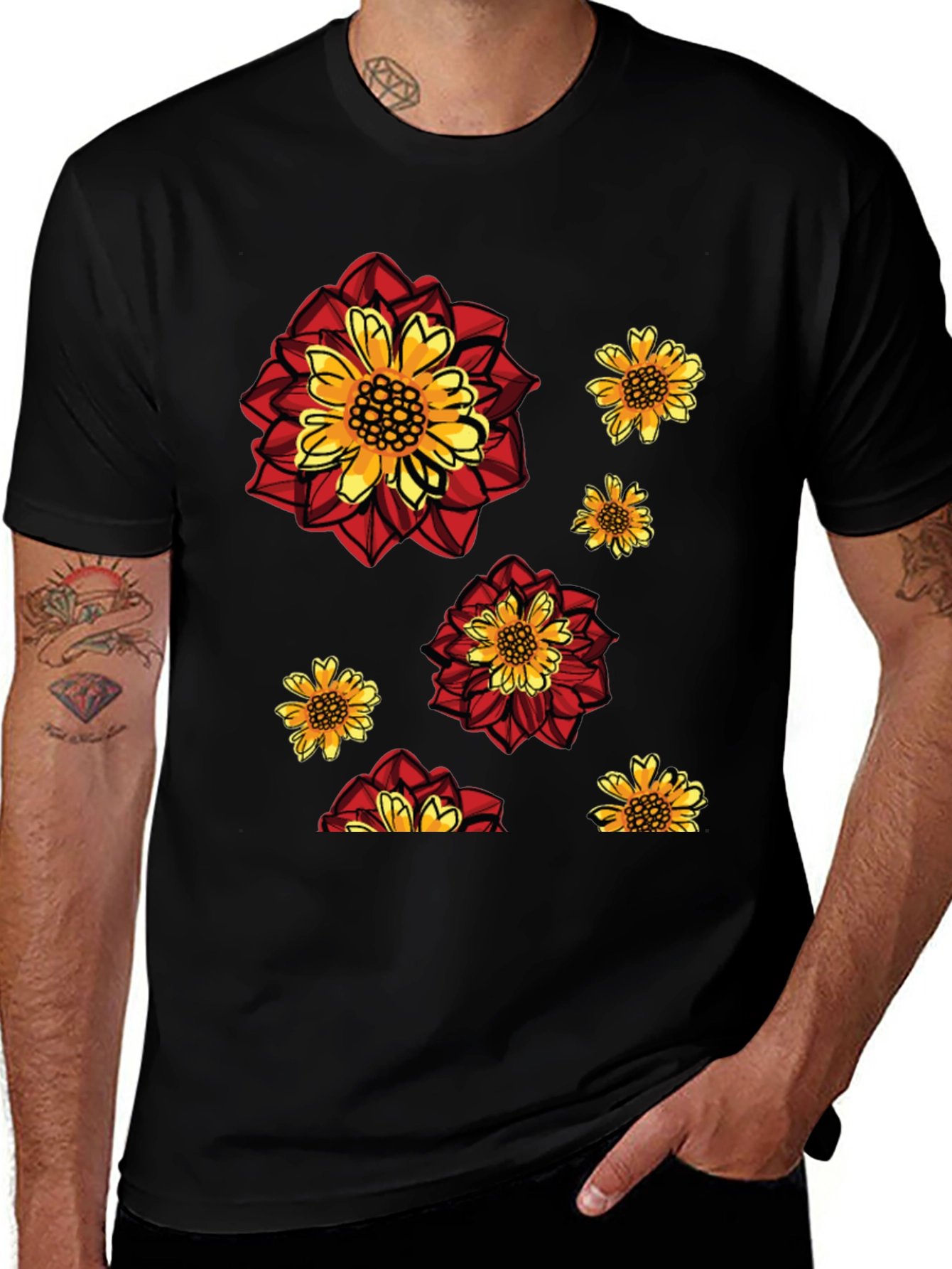 Variant 25 of Floral Print Crew Neck T-Shirt