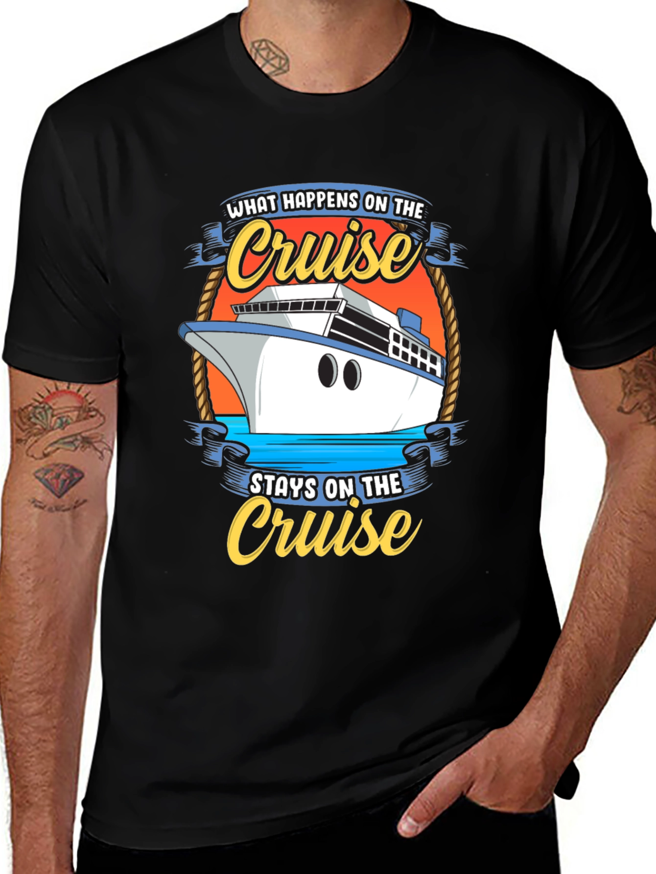 Variant 11 of Cruise Trip Graphic Tee - What Happens on the Cruise
