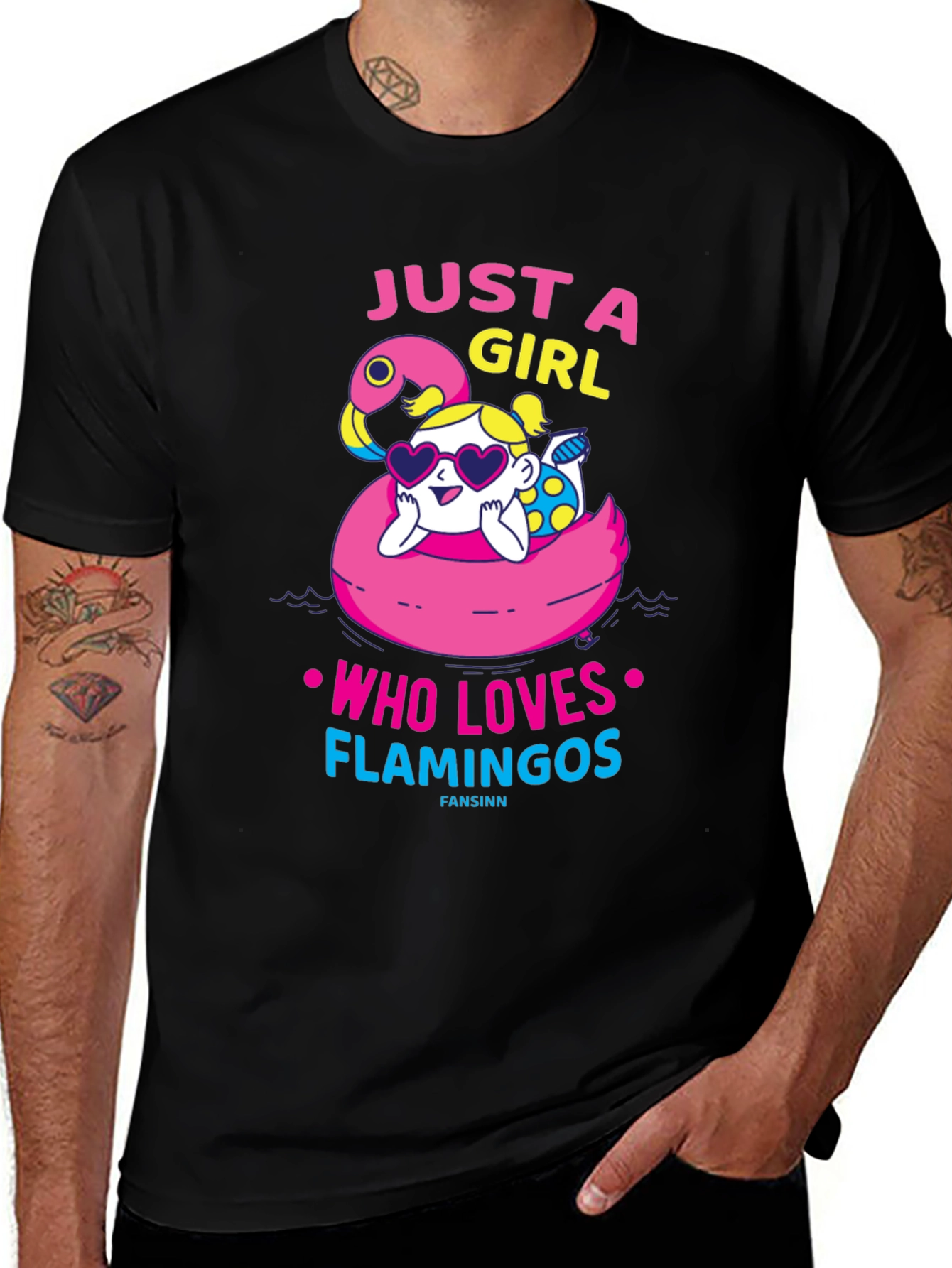 Variant 5 of Girl Who Loves Flamingos T-Shirt